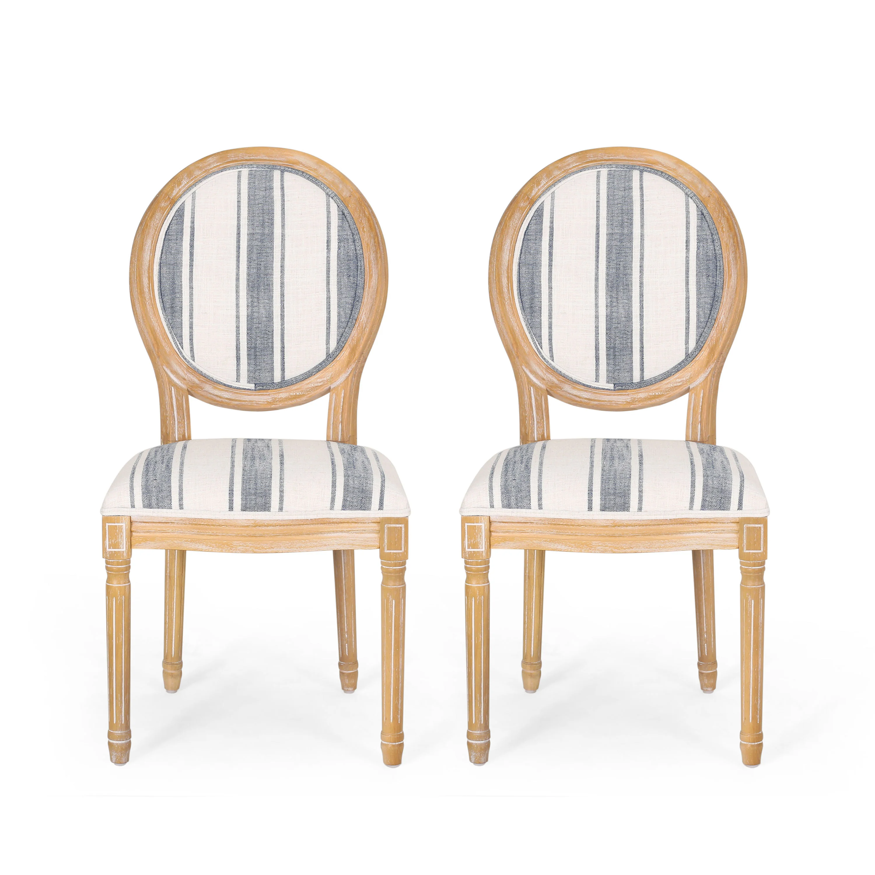 Lariya French Country Fabric Dining Chairs - furnishings
