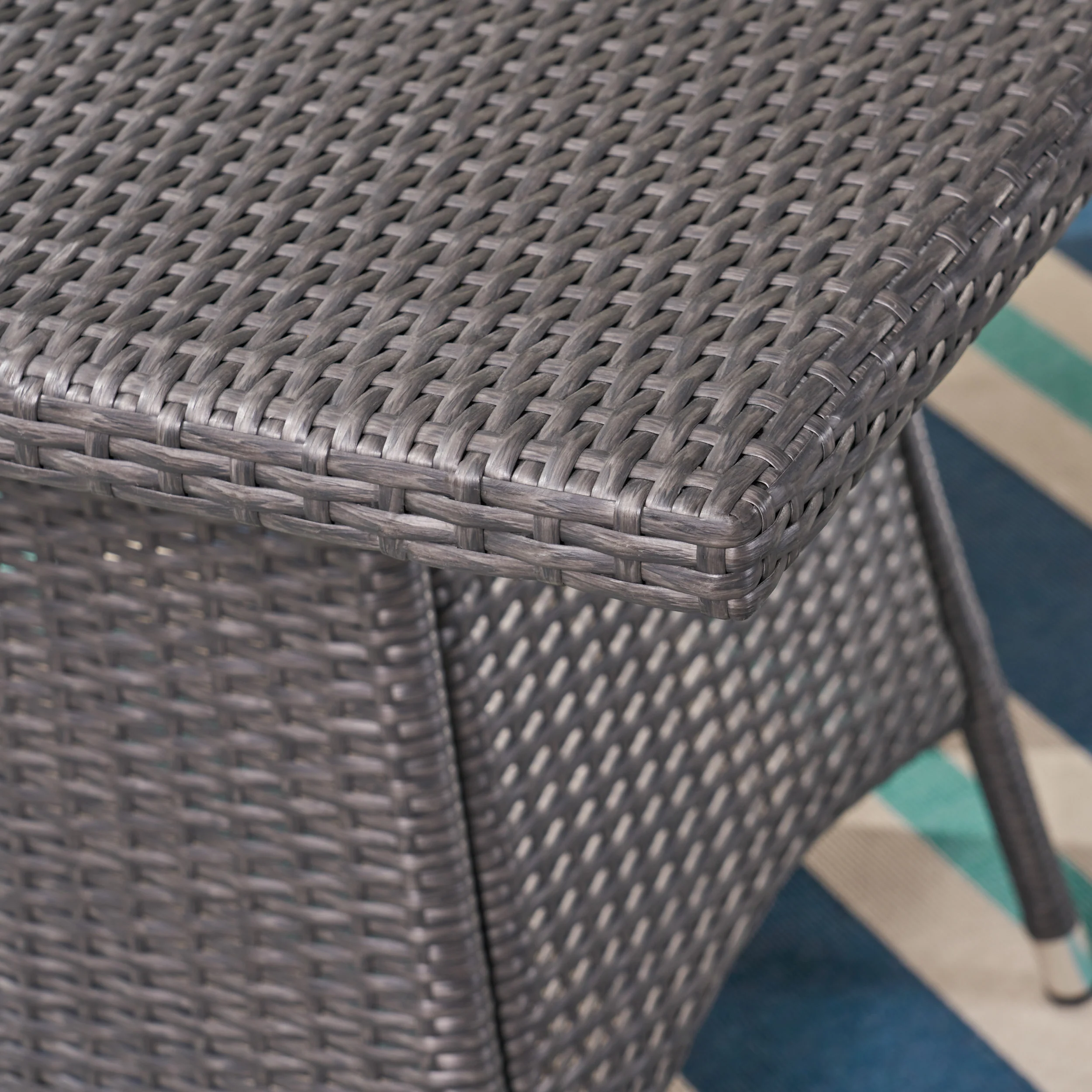 Dilon Outdoor 5 Piece Wicker Dining Set, Grey - furnishings