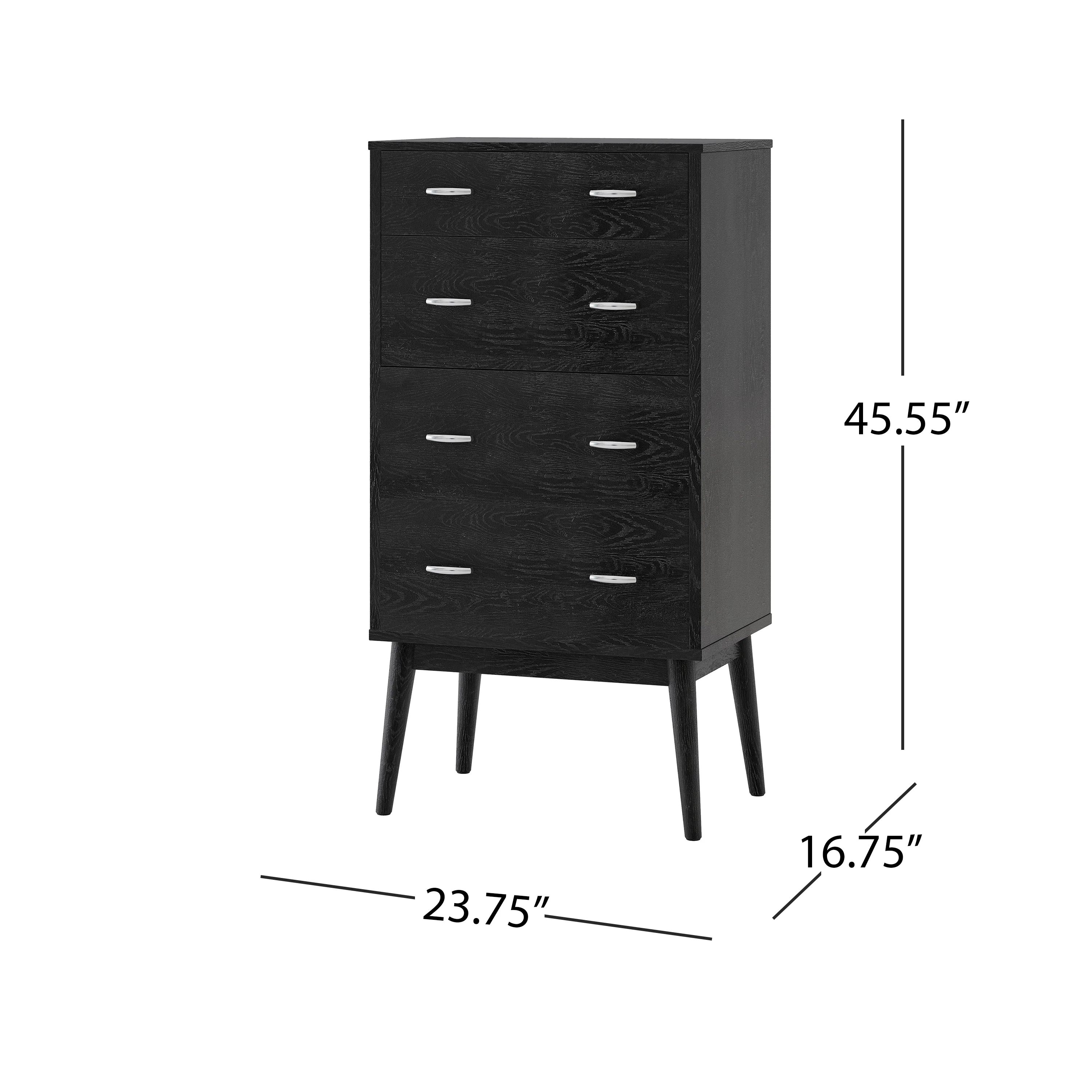 Wilbur Mid Century Modern Wooden 4 Drawer Dresser - furnishings