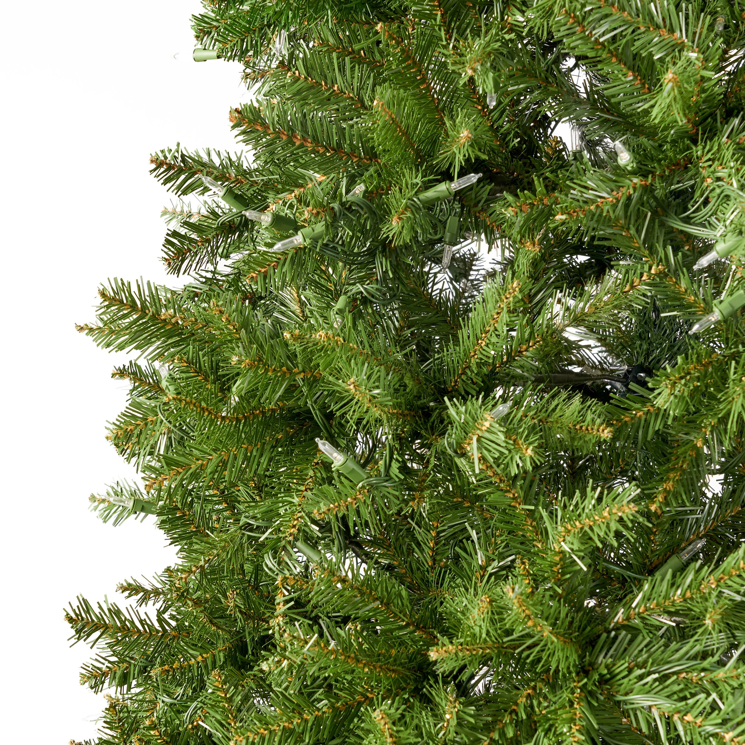 9-foot Fraser Fir Pre-Lit Clear LED Hinged Artificial Christmas Tree - furnishings