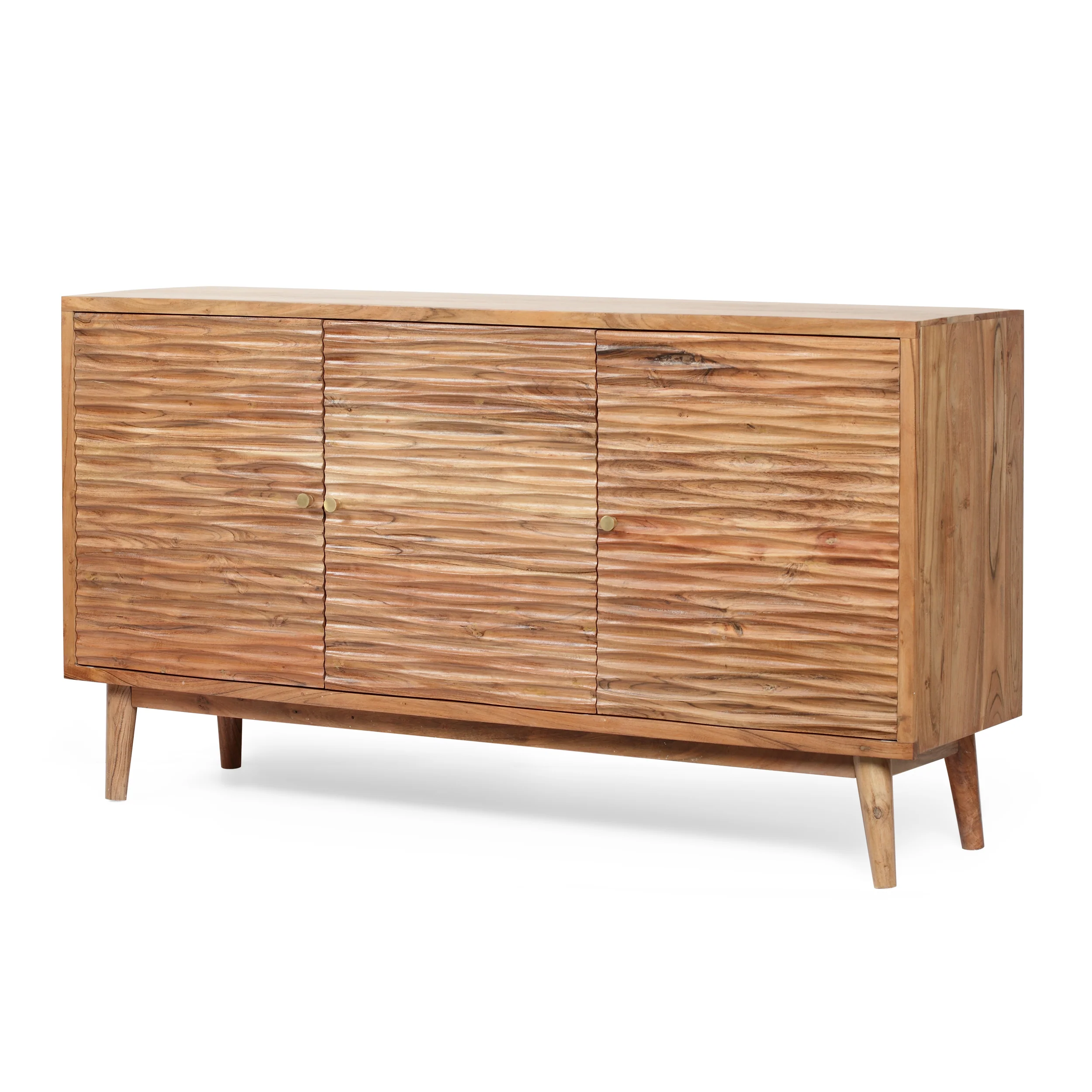 Tennille Warrenton Boho Handcrafted 2 Door Acacia Wood Sideboard, Natural - furnishings