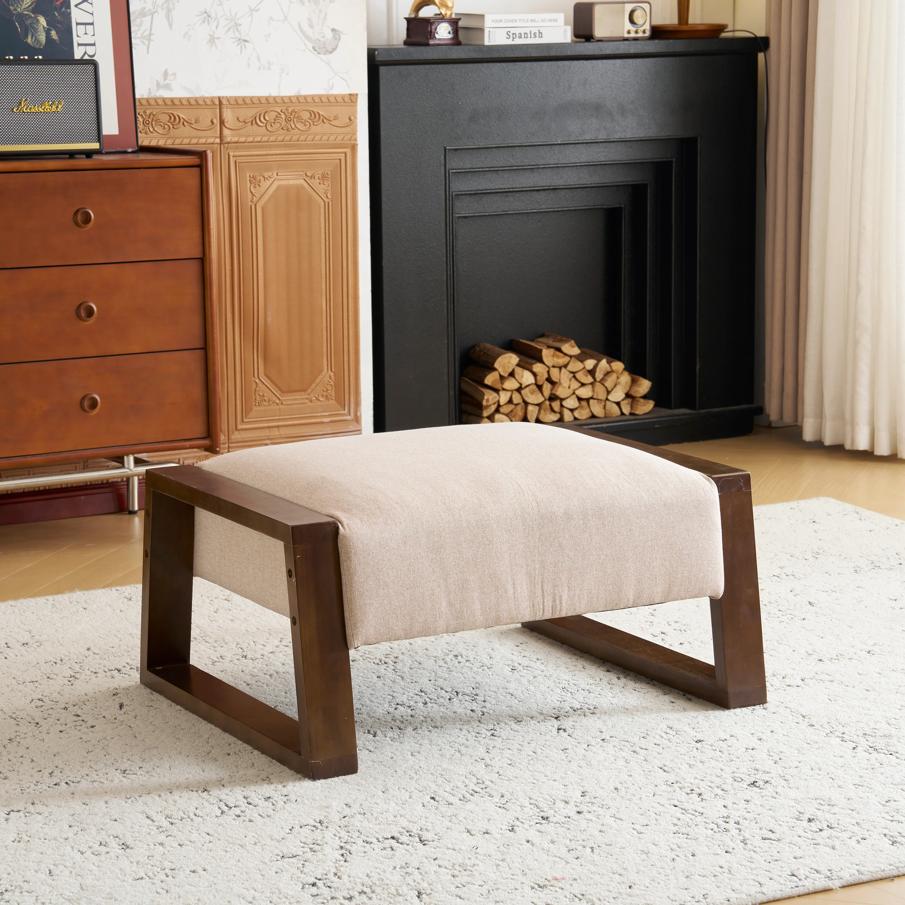 Isoldea Modern Fabric Ottoman Bench - furnishings