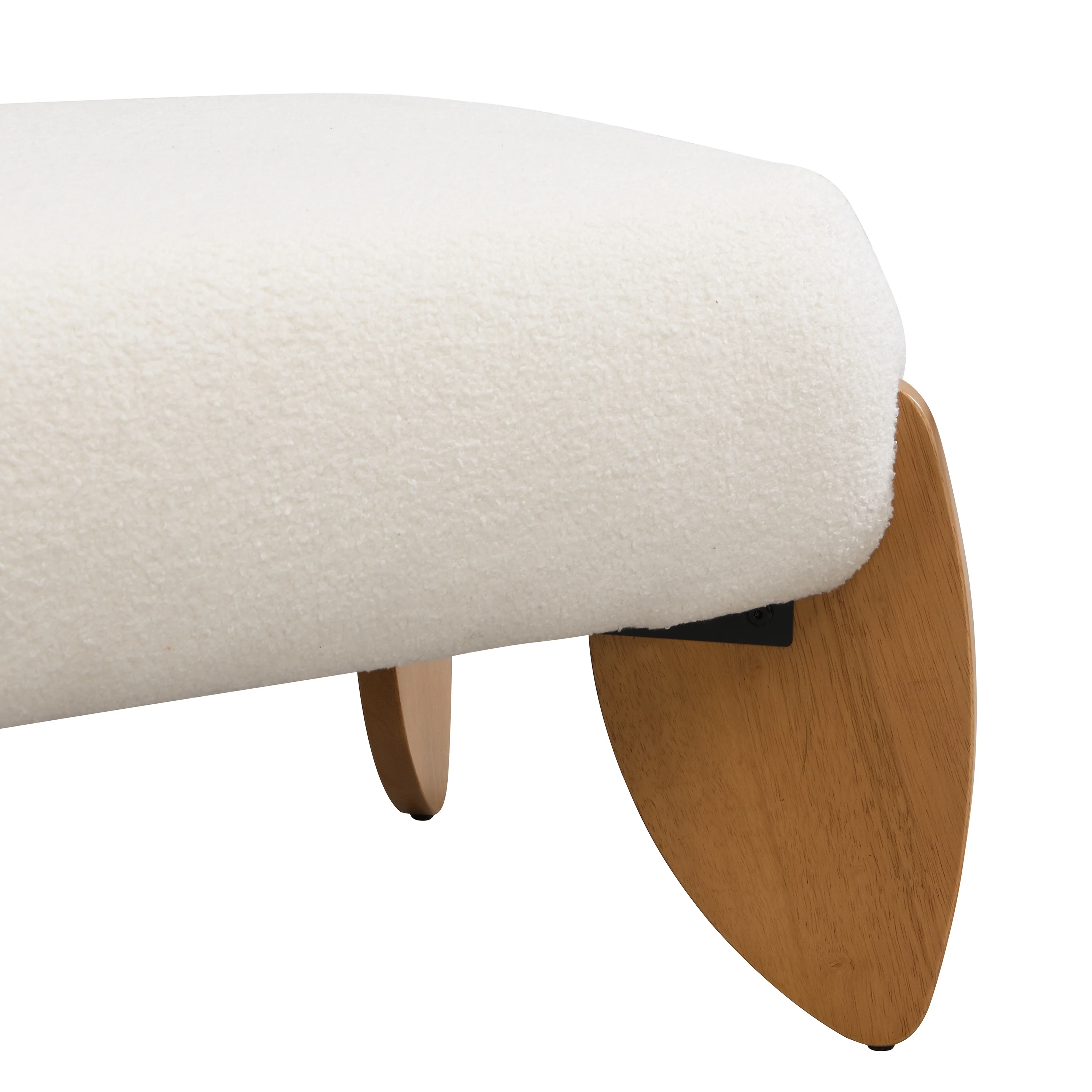 Sorena Modern Upholstered Loop Yarn Ottoman, Solid Wood - furnishings