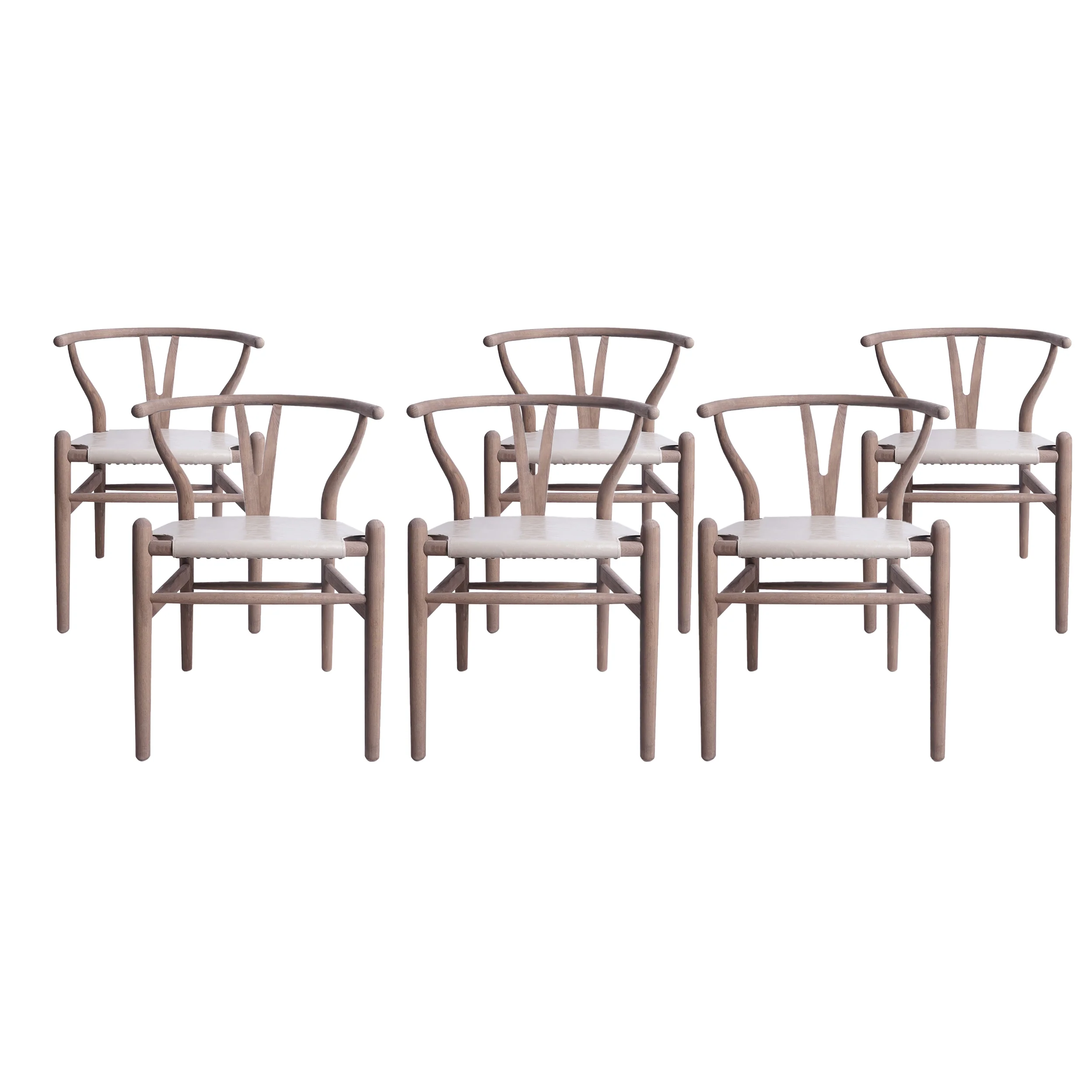 Quince Mid Century Boho Ash Wood Dining Chairs, Set of 6 - furnishings