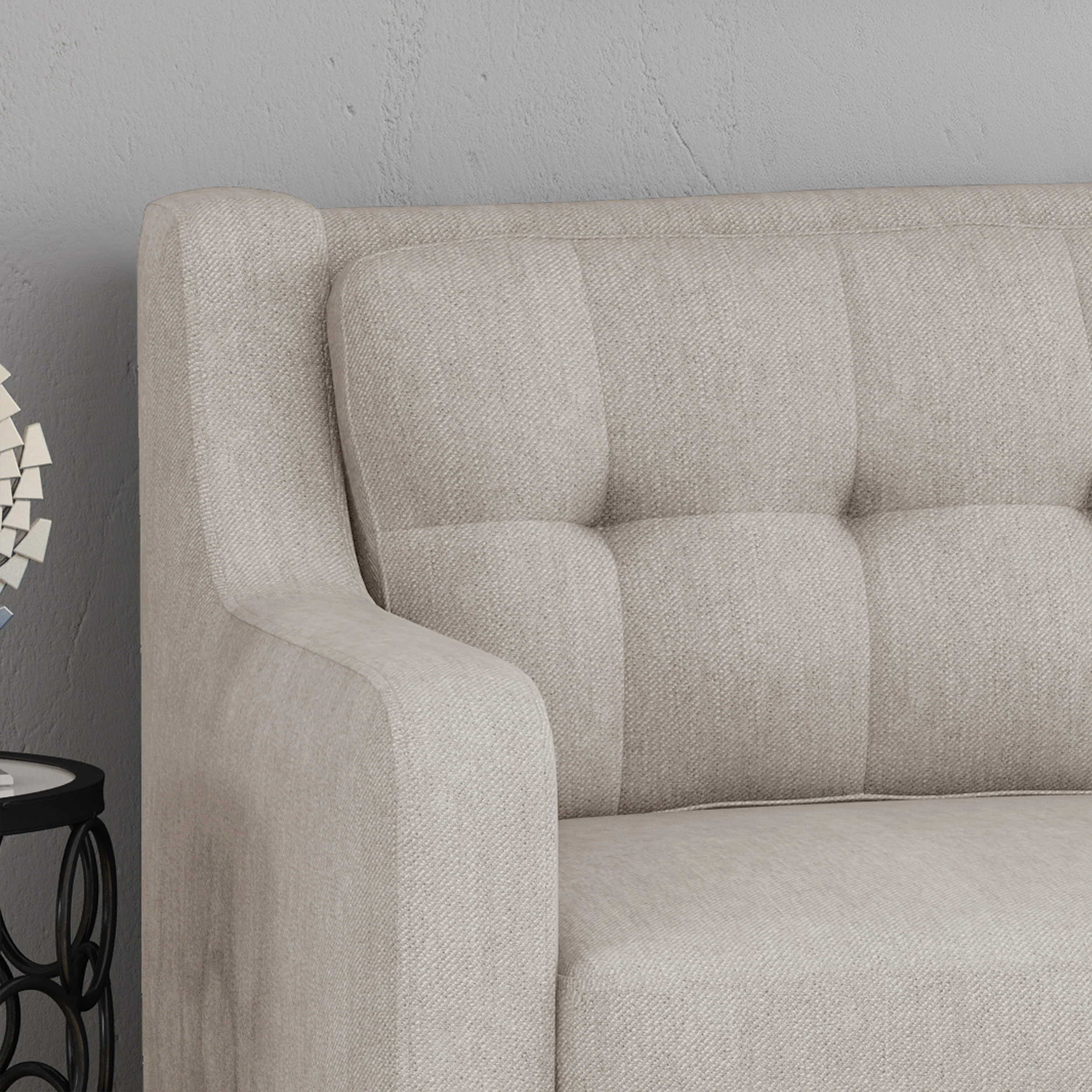 Daelynn Tufted Fabric 3 Seater Sofa - furnishings