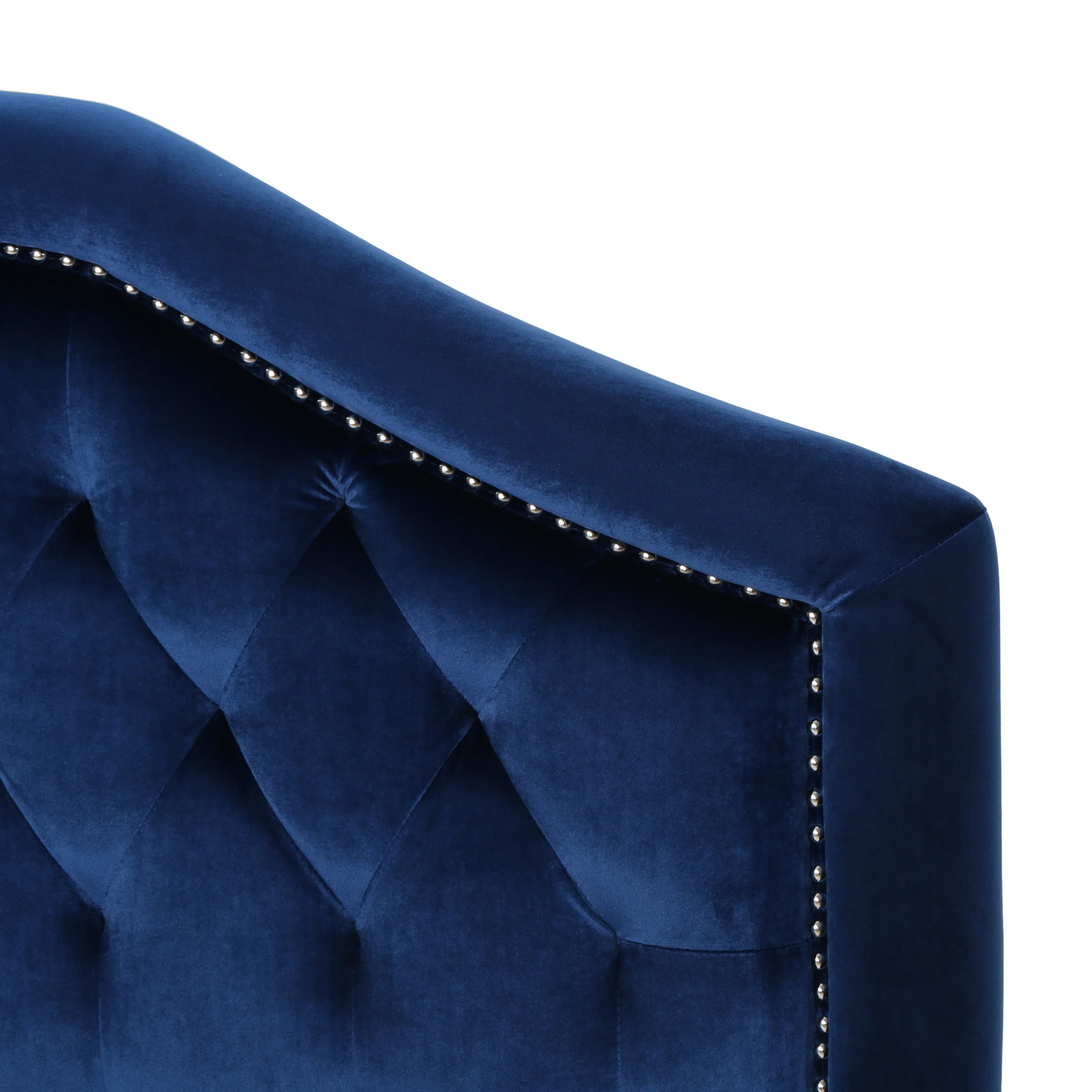 Lazarus New Velvet Studded Seam Tufted Queen/Full Headboard - furnishings