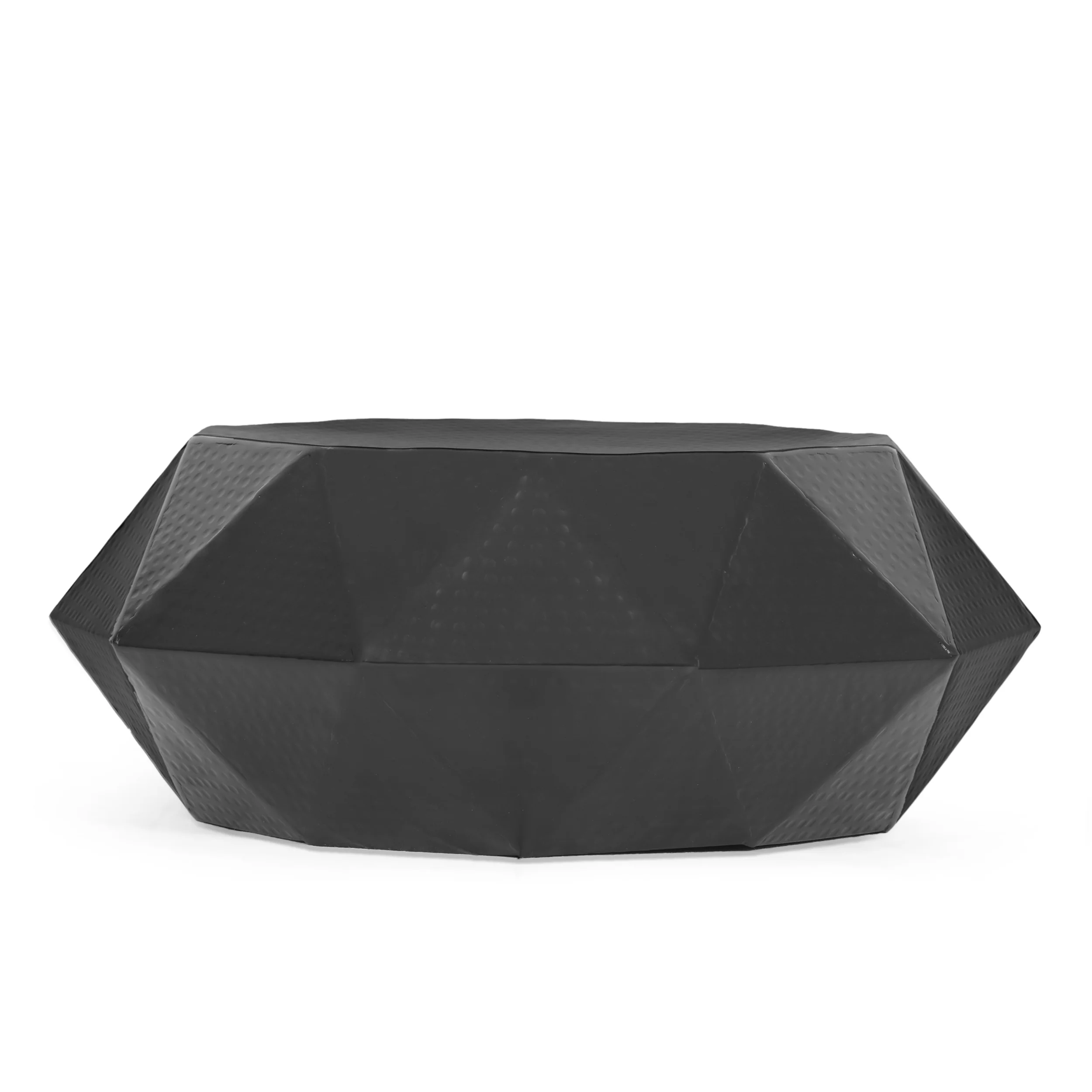 Barger Handcrafted Modern Aluminum Polygonal Coffee Table, Black - furnishings