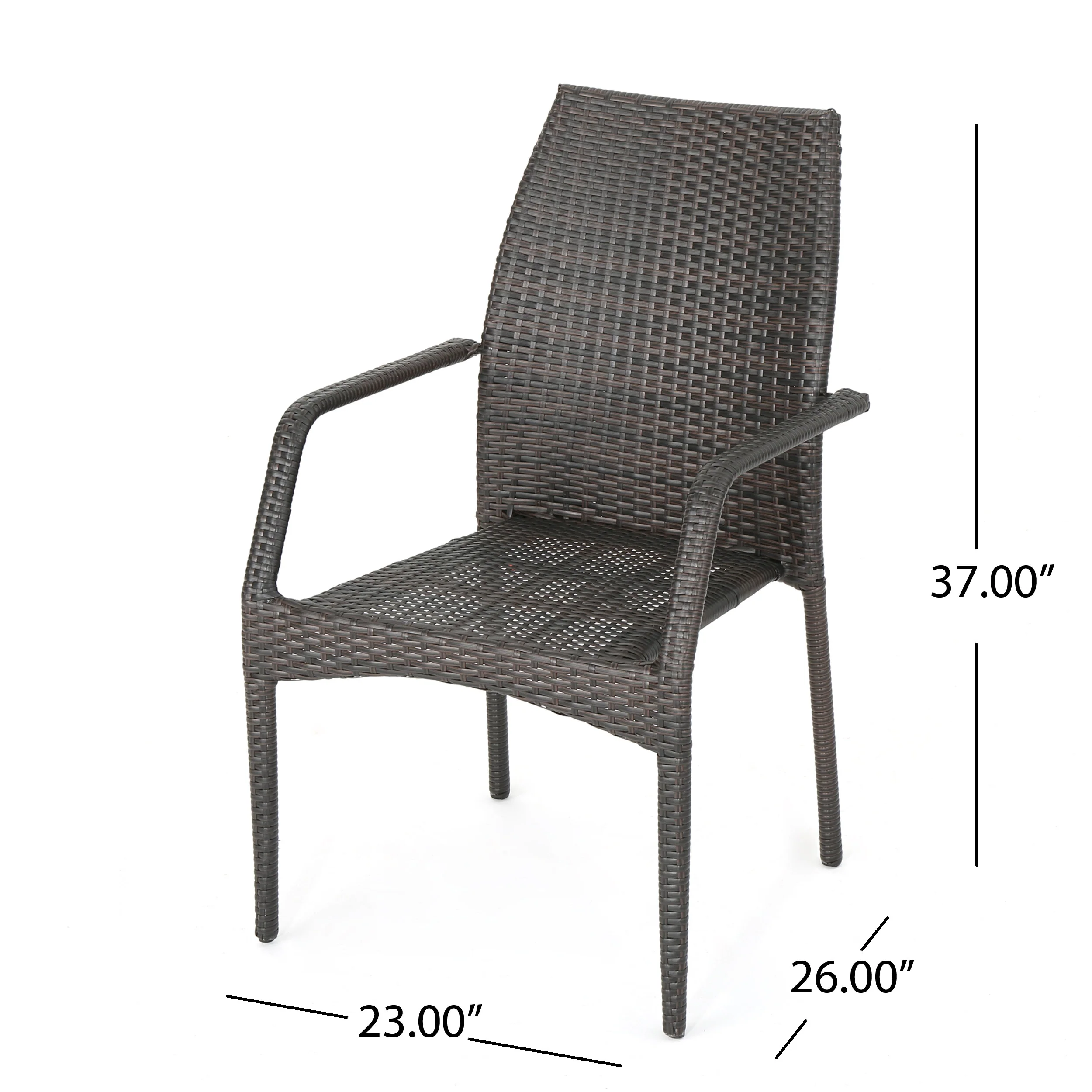 Alexi Outdoor Transitional 7-Piece Multi-Brown Wicker Dining Set with Arm Chairs - furnishings