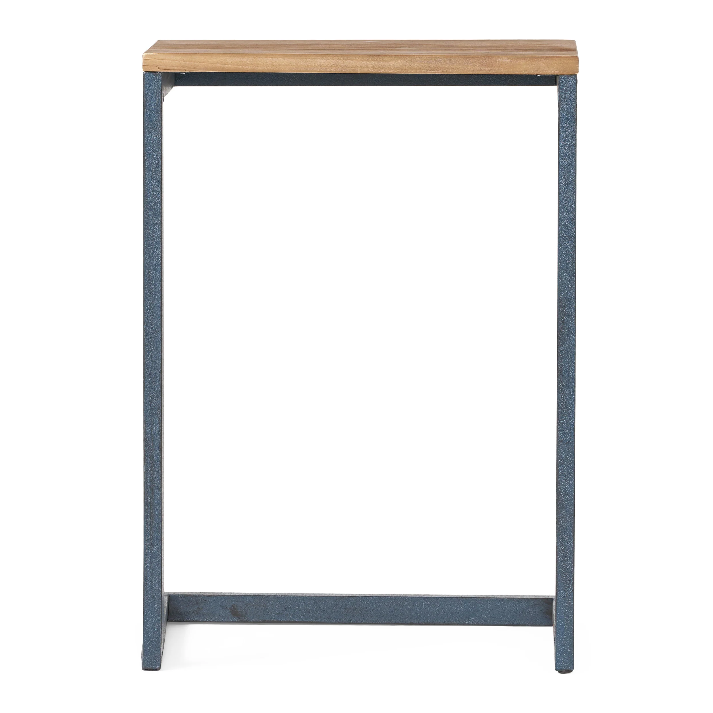 Ramona Modern Industrial Firwood C-Shaped Accent Side Table with Iron Frame - furnishings