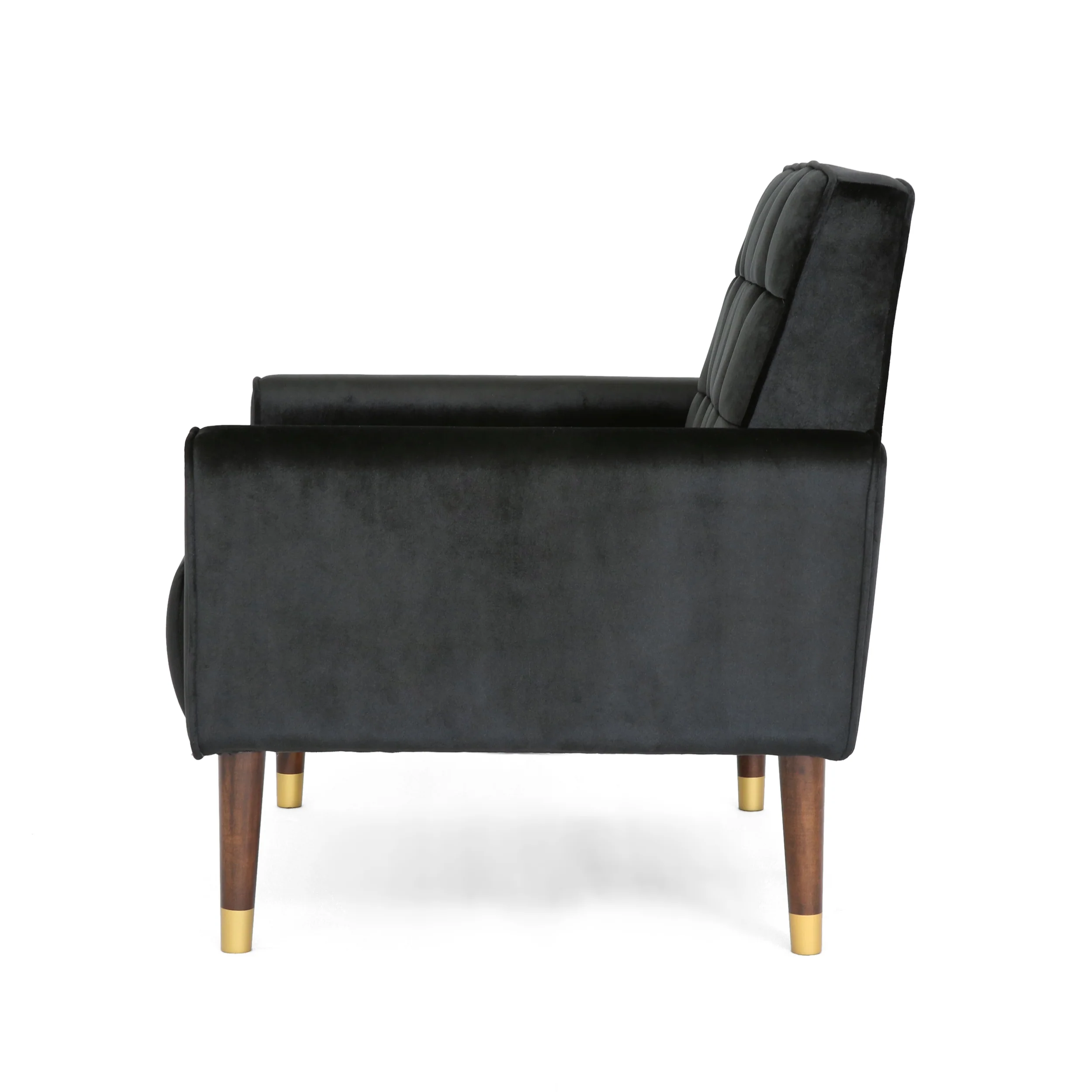 Betsy Velvet Armchair, Modern Glam, Button-Tufted, Waffle Stitching - furnishings