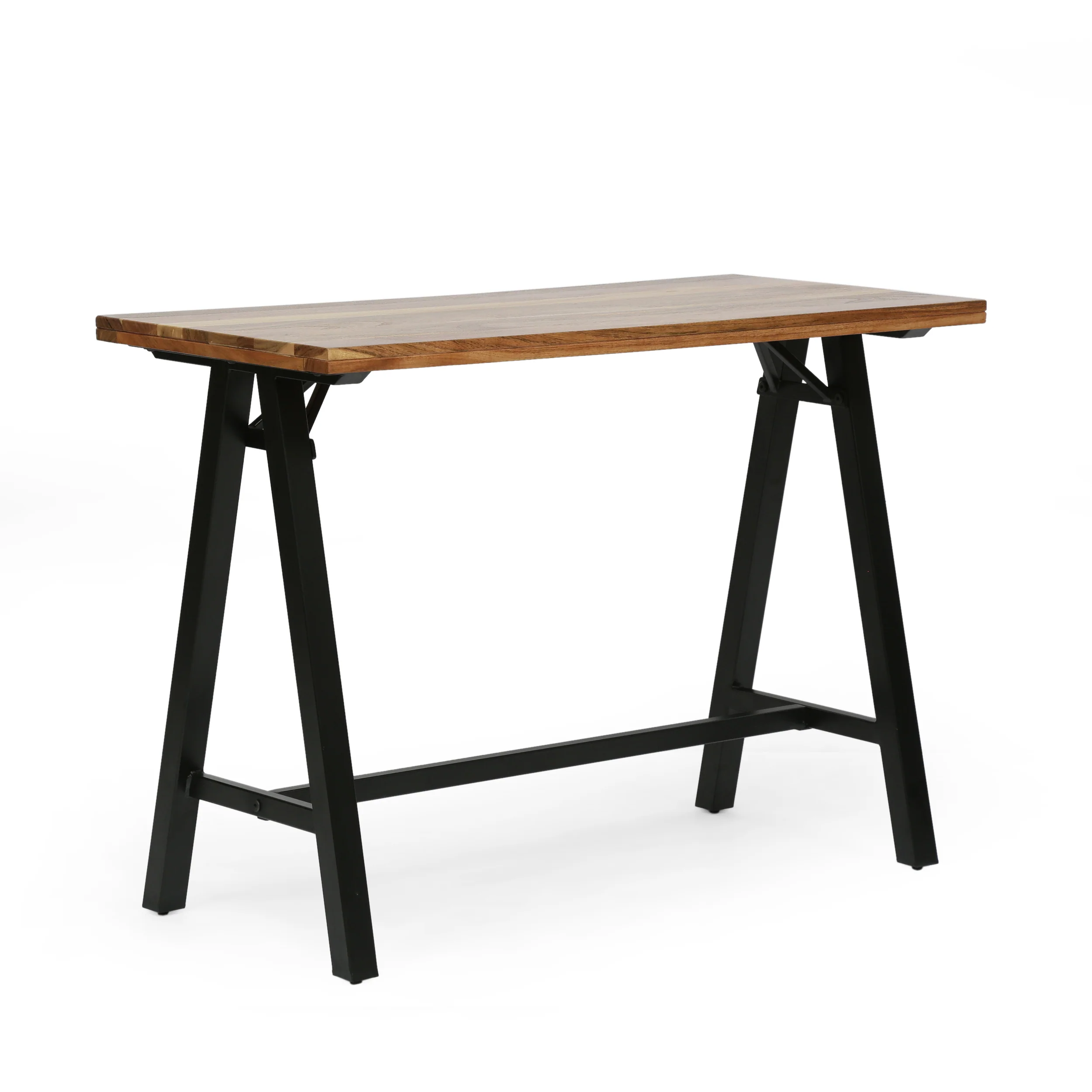 Wilhoit Shurley Modern Industrial Handcrafted Acacia Wood Desk, Natural and Black - furnishings