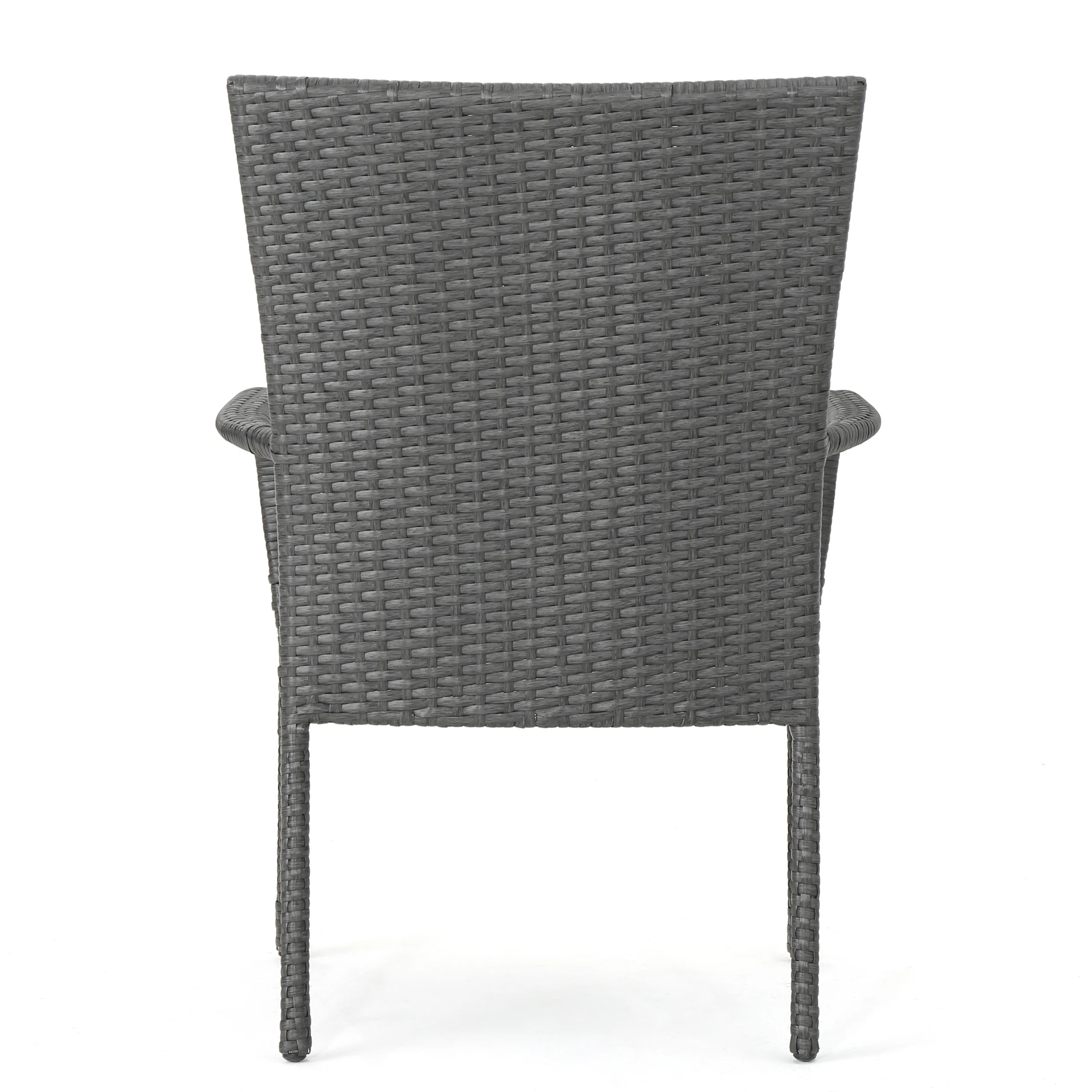 Robin Outdoor 7 Piece Wood and Wicker Dining Set, Gray and Gray - furnishings