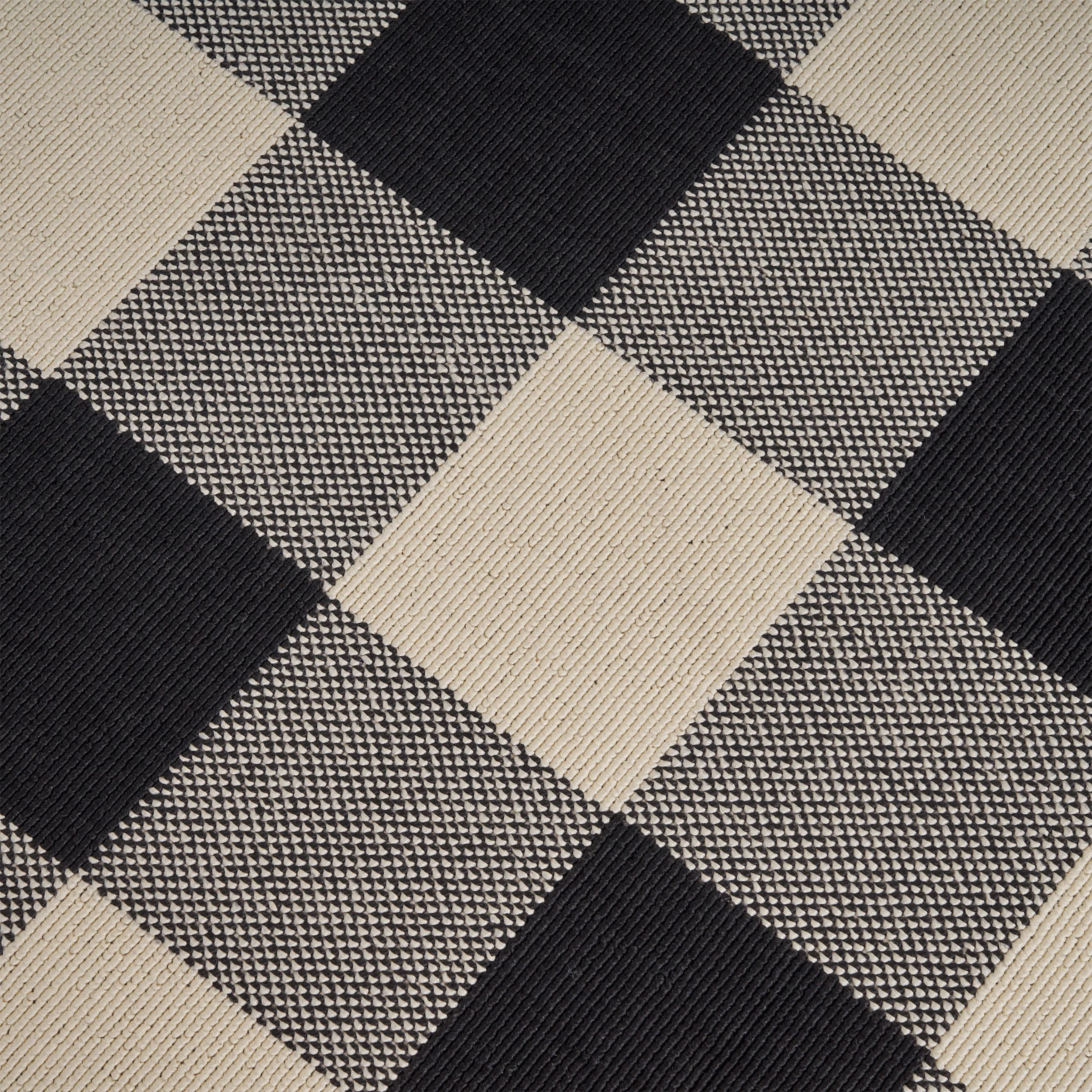 Jessica Outdoor Check Area Rug, Black and Ivory - furnishings