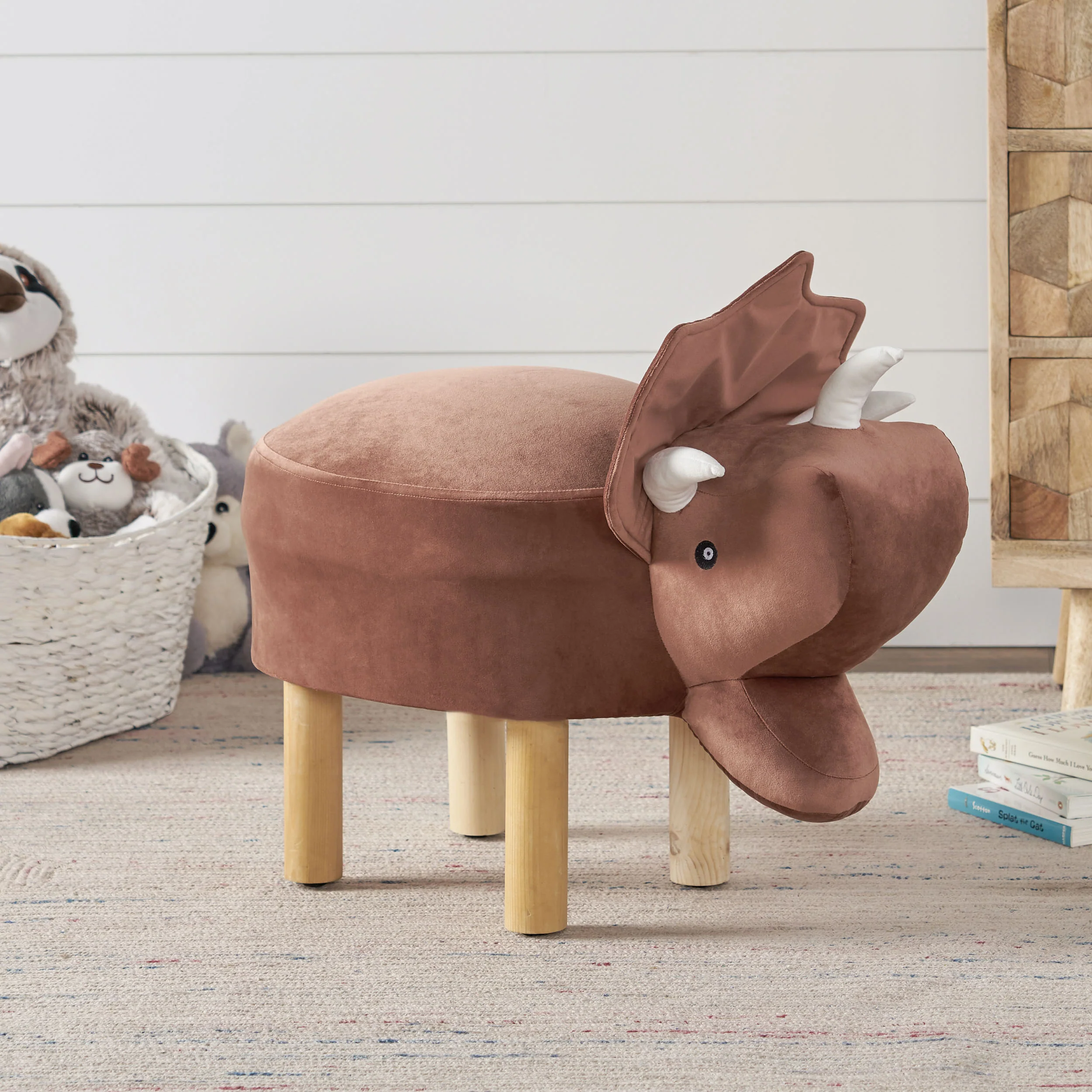 Eliakim Contemporary Kids Triceratops Ottoman - furnishings