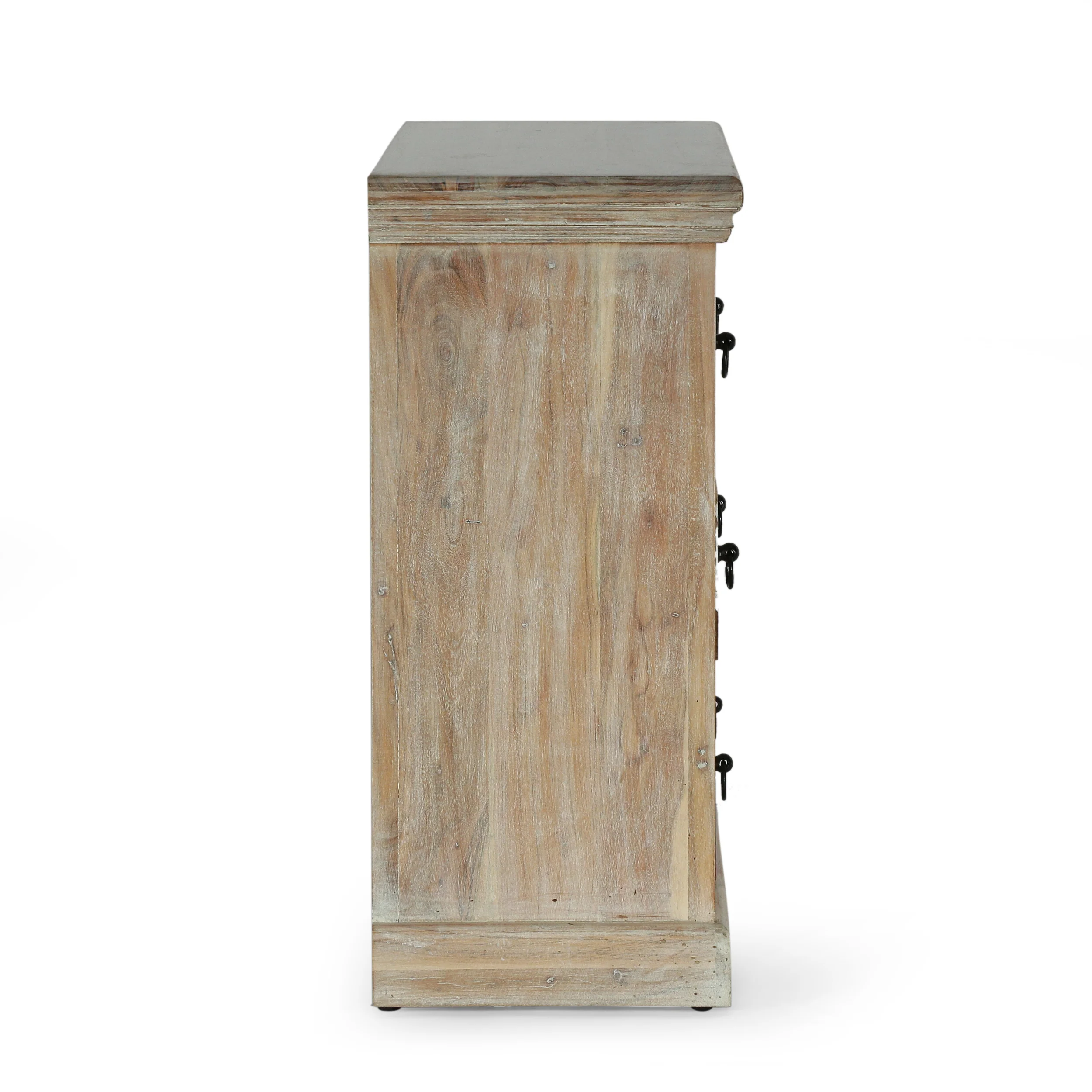Picardy Boho Handcrafted Acacia Wood 3 Drawer Chest, Natural and White - furnishings