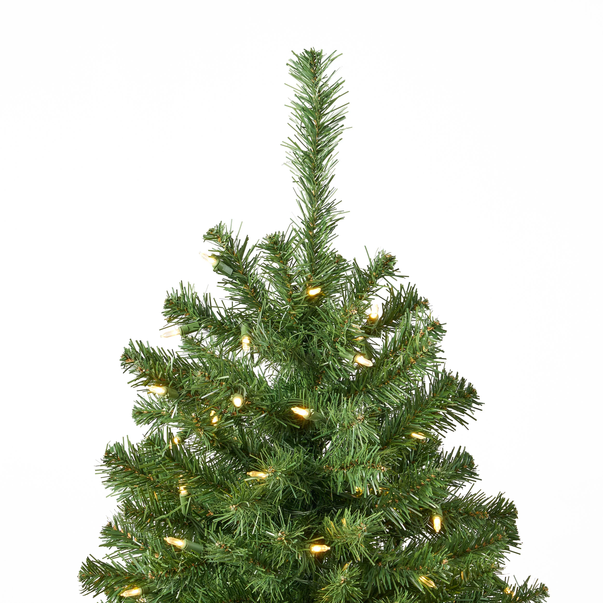 7-foot Noble Fir Pre-Lit Clear LED Hinged Artificial Christmas Tree - furnishings