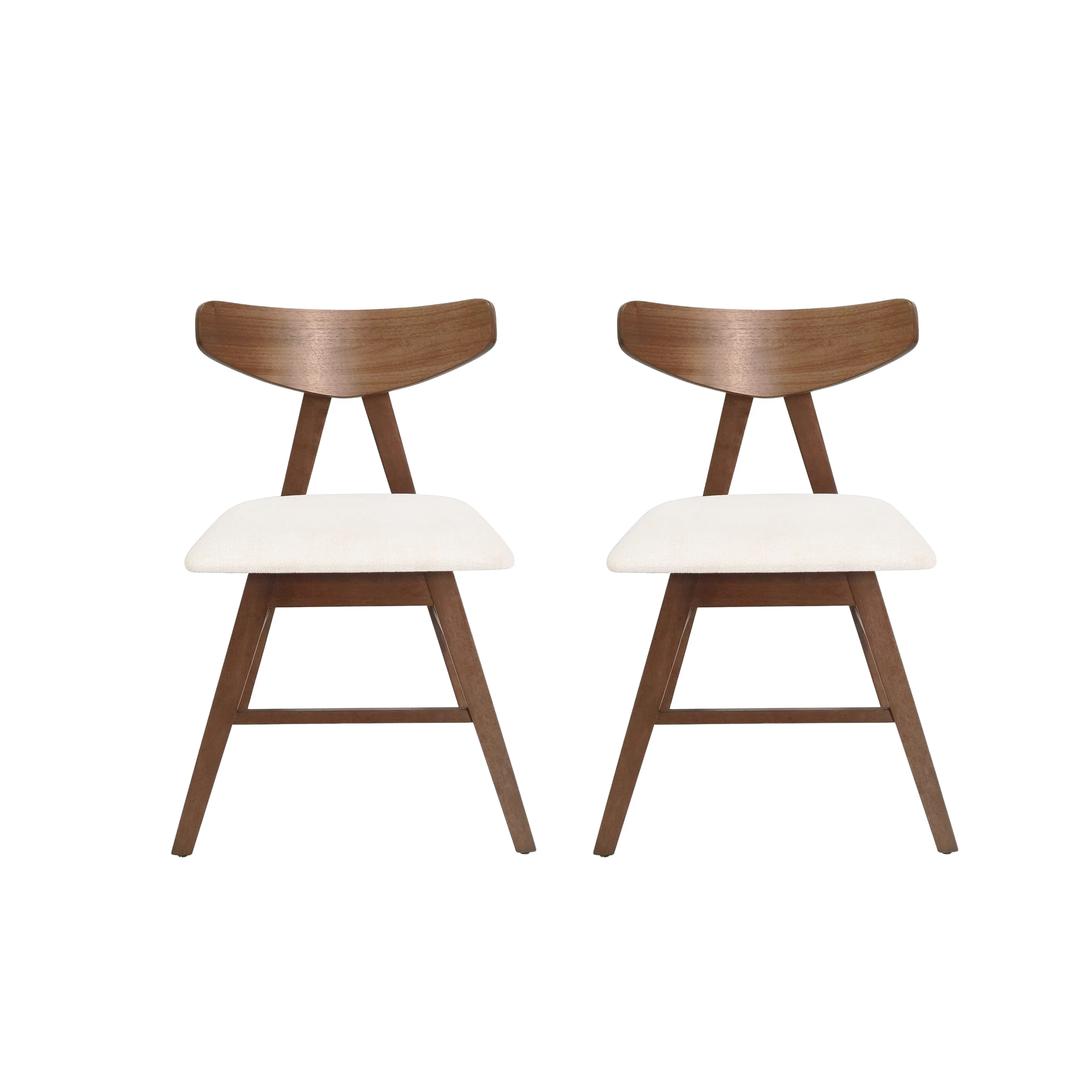 Sunapee Mid Century Modern Fabric Upholstered Wood Dining Chairs, Set of 2 - furnishings