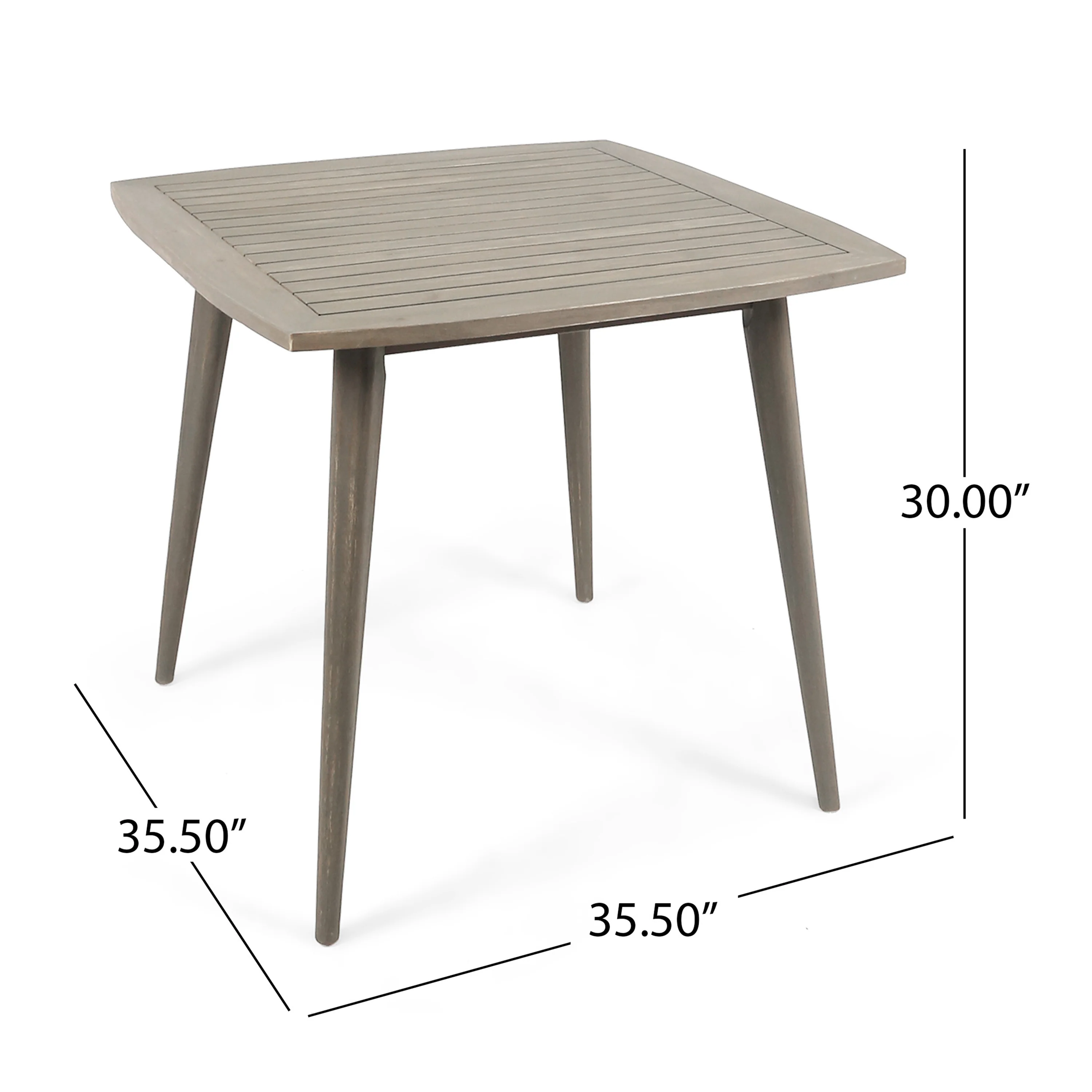 Keen Outdoor 5 Piece Wood and Wicker Dining Set, Gray and Gray - furnishings