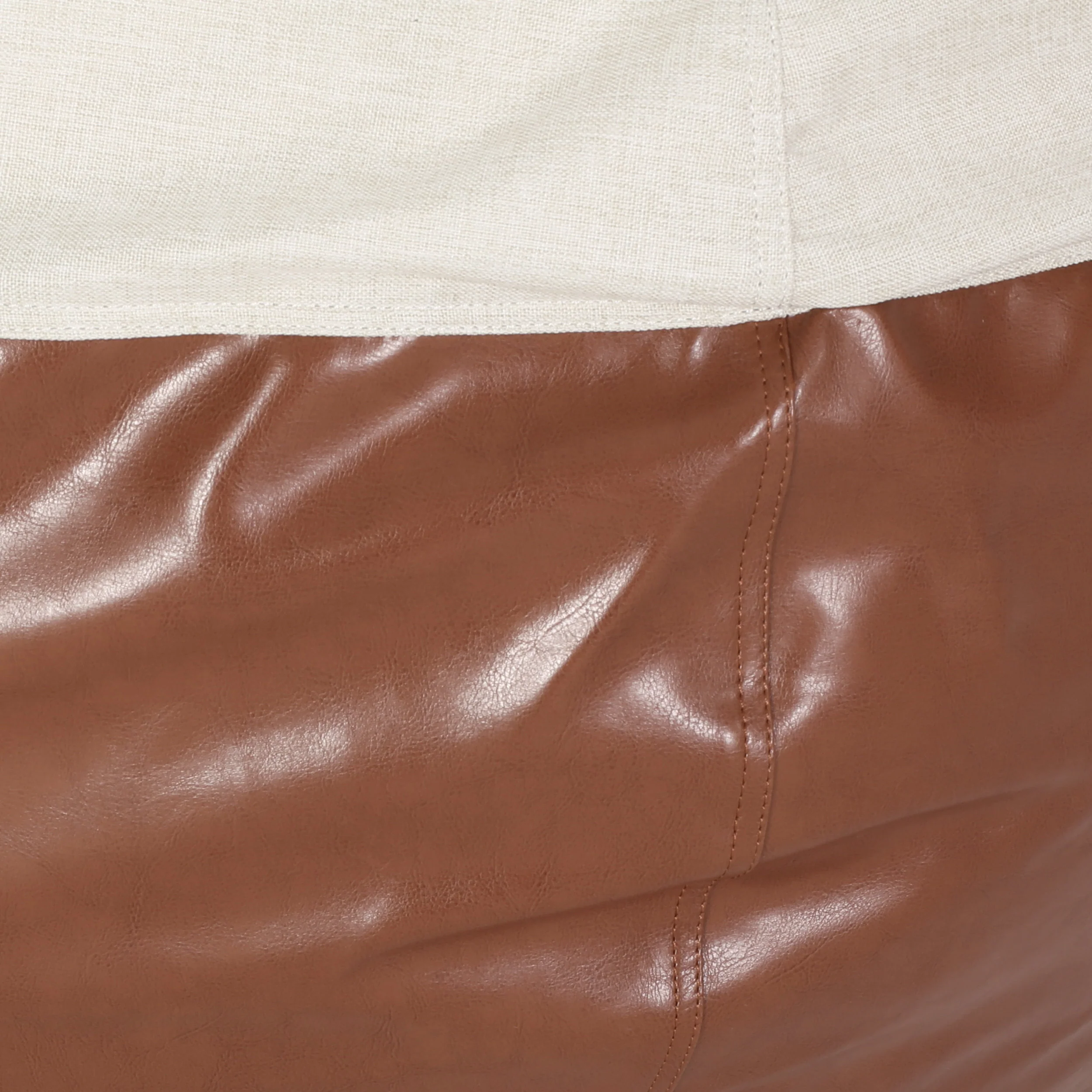 Meagher Modern 5 Foot Two Toned Fabric and Faux Leather Bean Bag - furnishings
