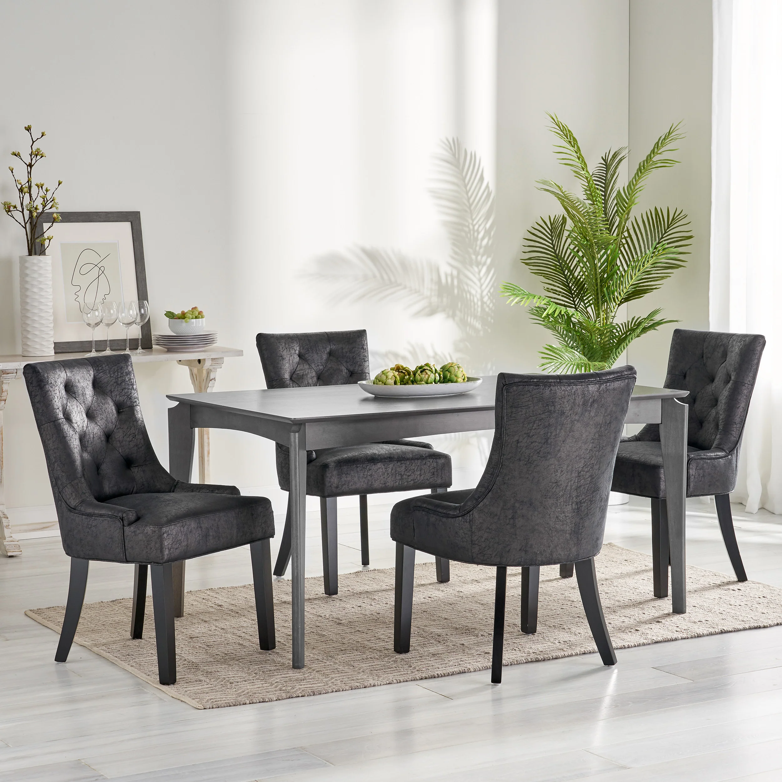 Stacy Hourglass Microfiber Dining Chairs (Set of 4) - furnishings