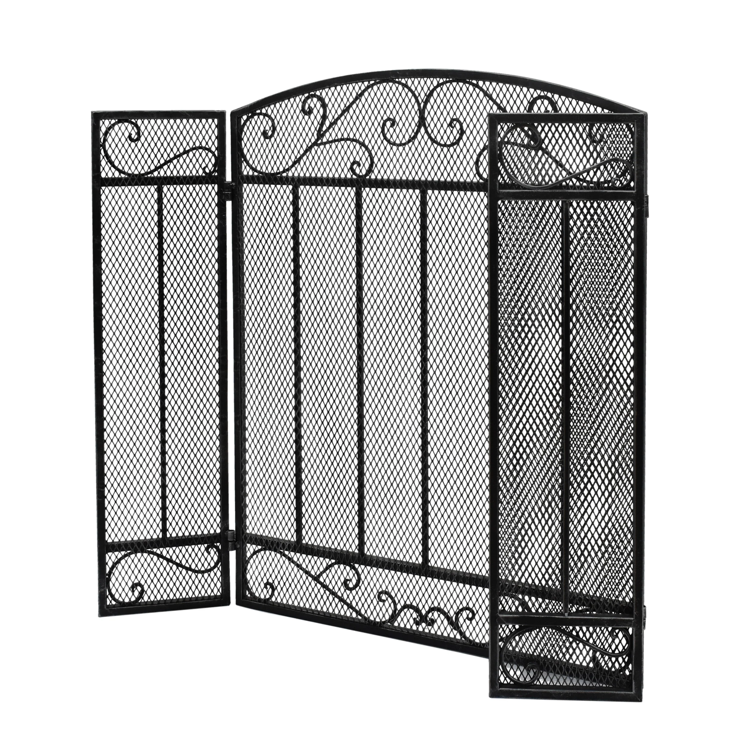 Fernando Contemporary Three Panel Iron Firescreen - furnishings
