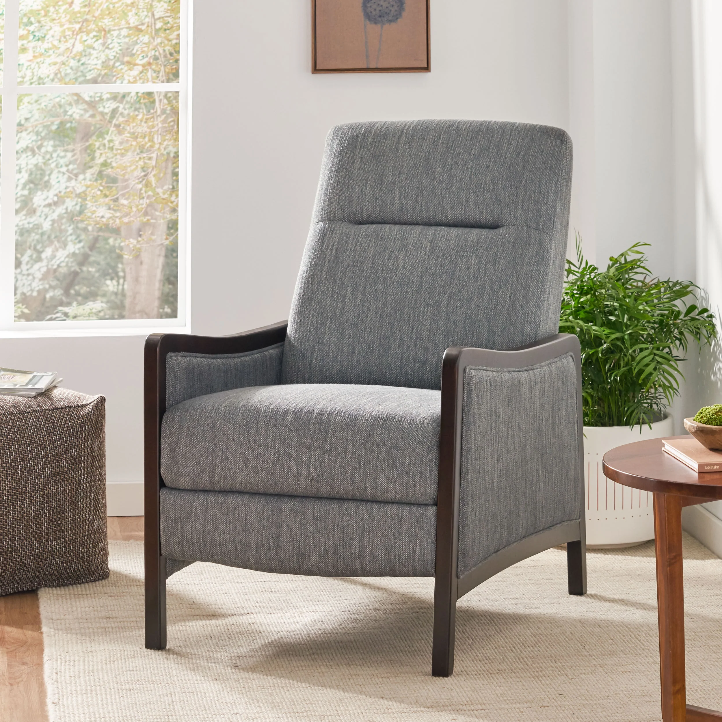 Drury Contemporary Upholstered Pushback Recliner - furnishings