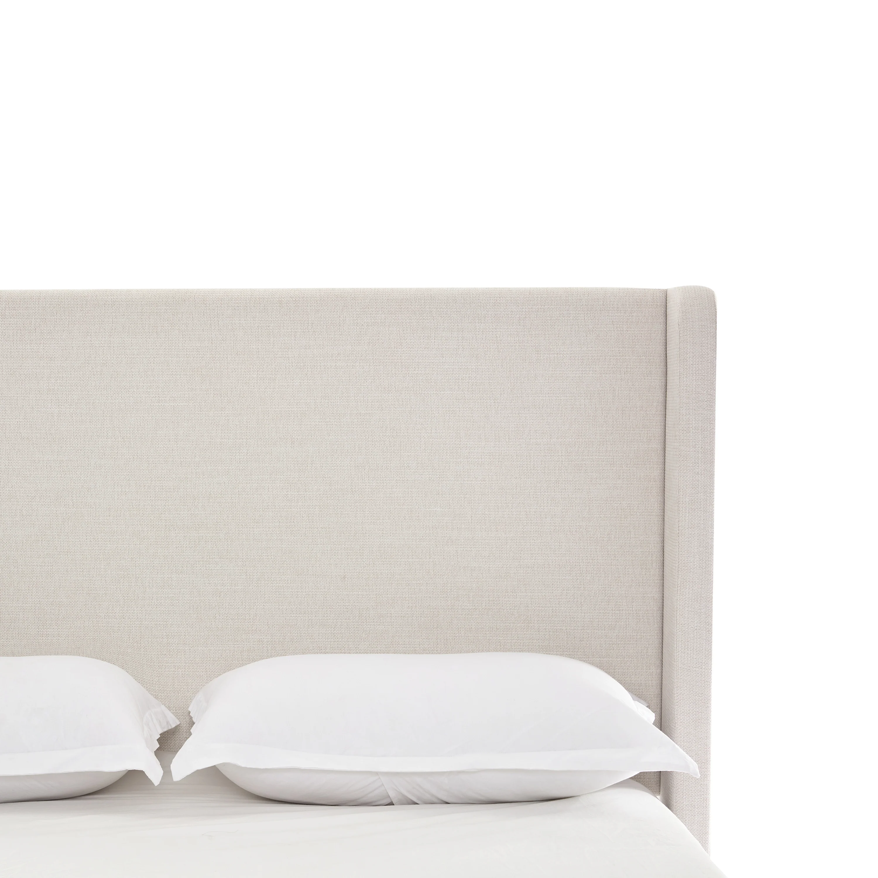 Bobbee King Indoor Upholstered Metal Tall Headboard Bed with Wingback - furnishings