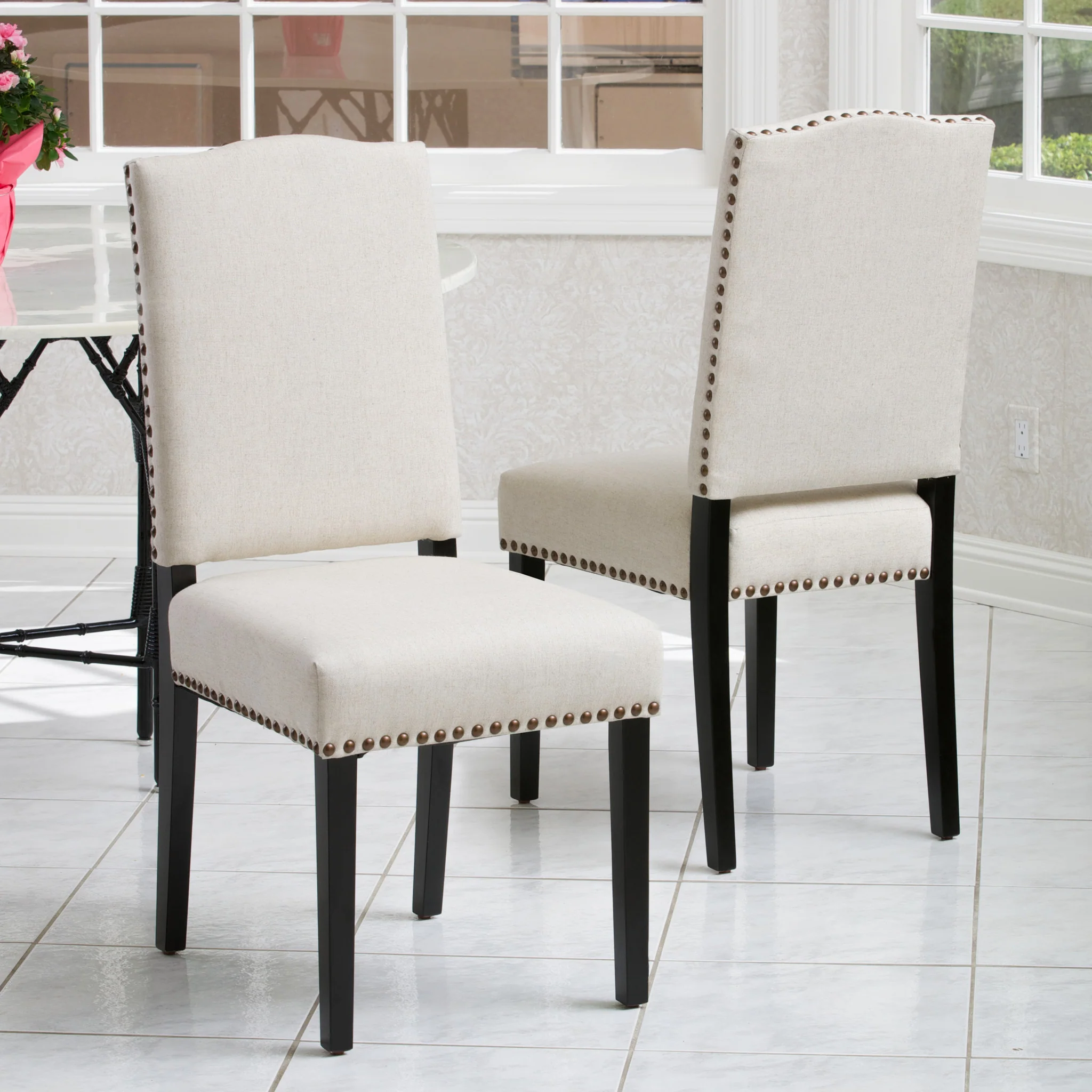 Stuart Beige Fabric Dining Chair (Set of 2) - furnishings