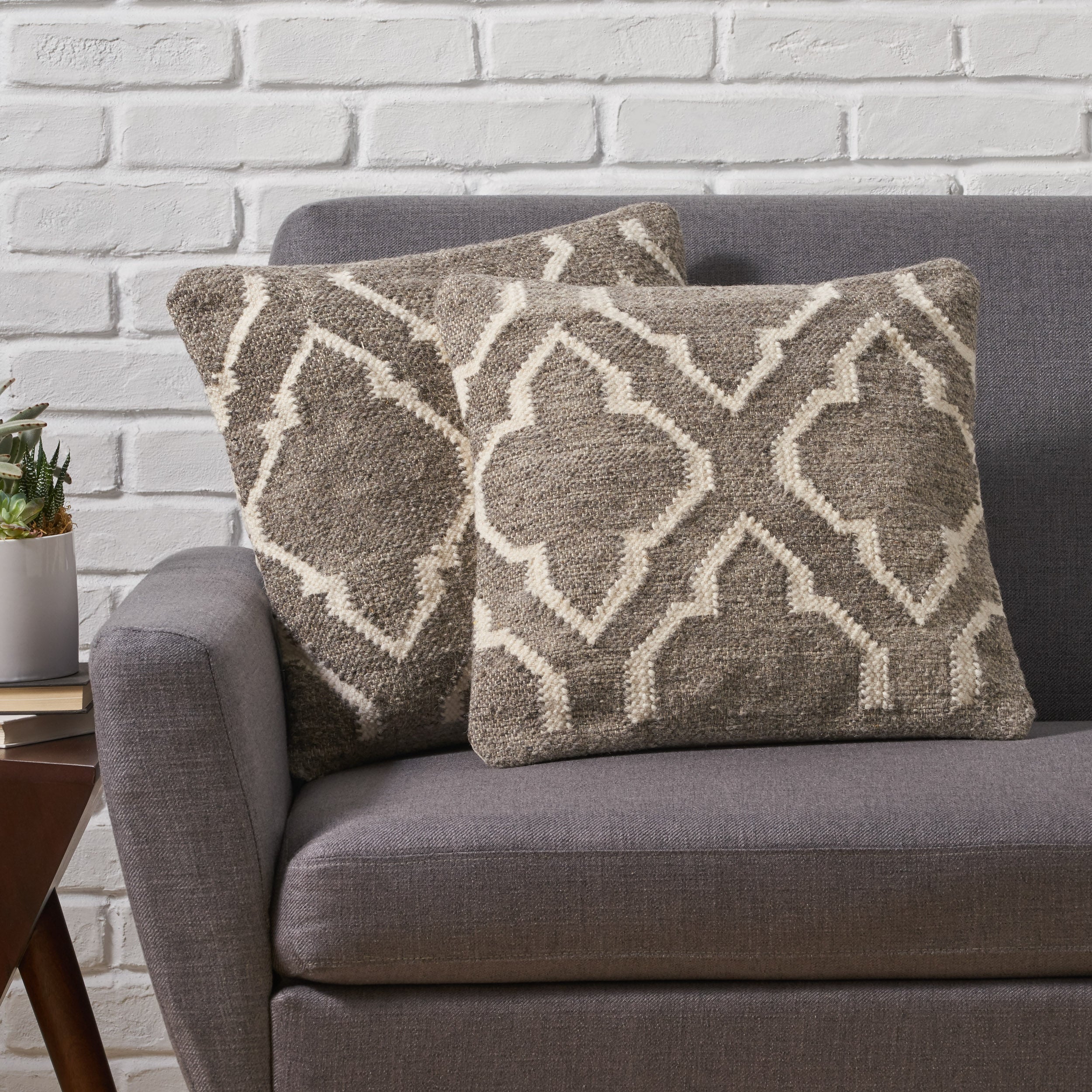 Basma Boho Wool Throw Pillow (Set of 2) - furnishings
