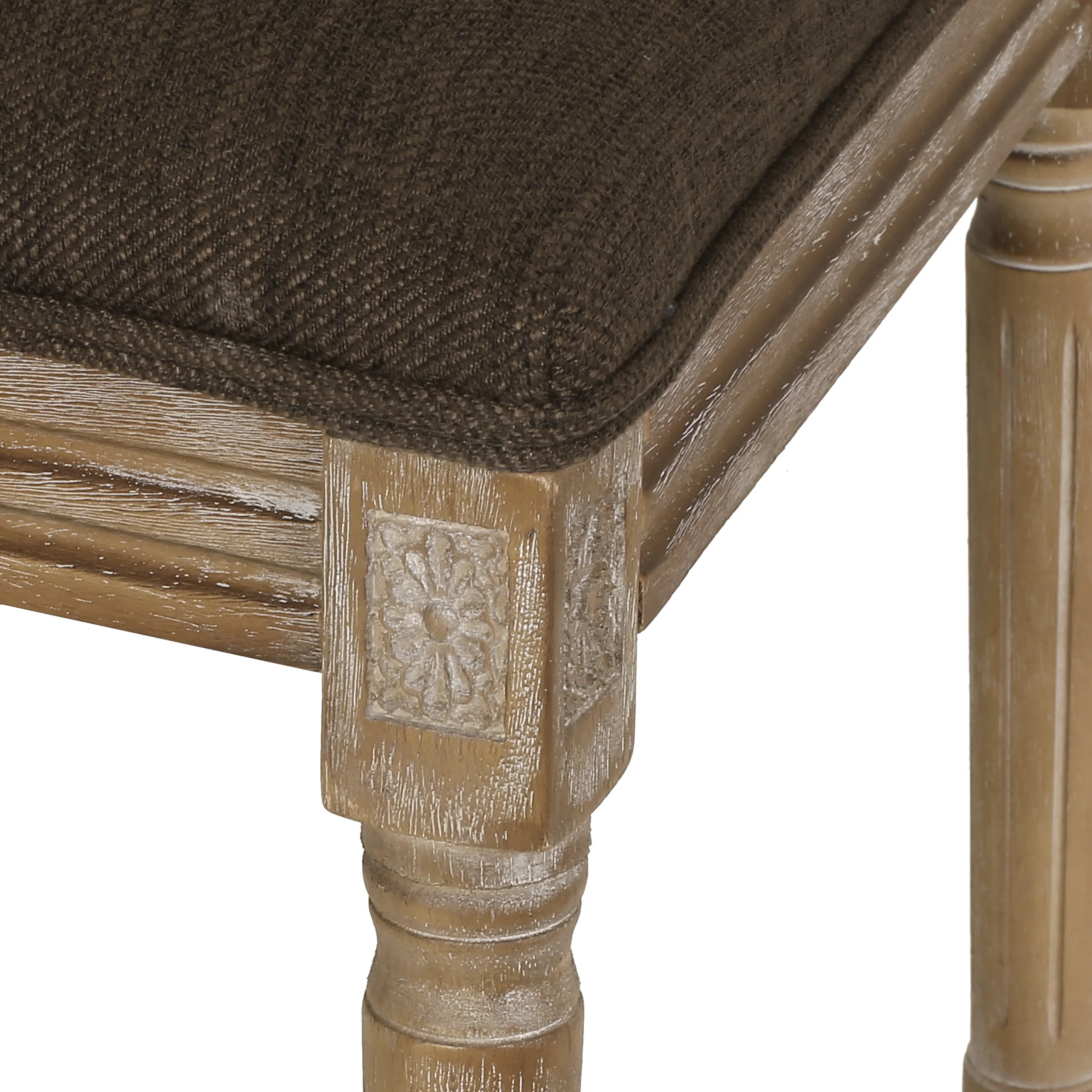 Fernleaf French Country Fabric Upholstered Wood Expandable 7 Piece Dining Set - furnishings