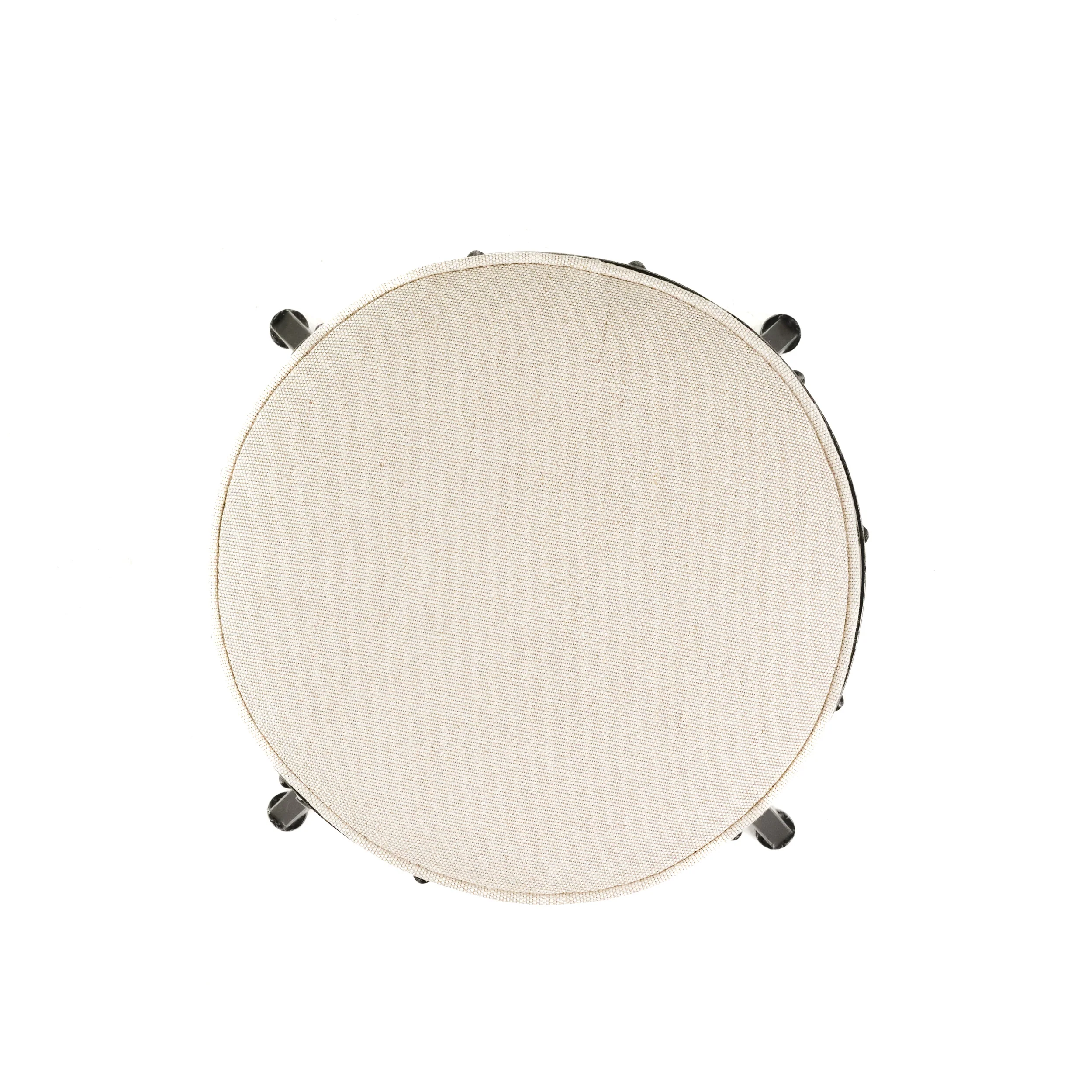 Brixton Industrial Design Adjustable Swivel Iron Bar Stool in Beige Linen - furnishings