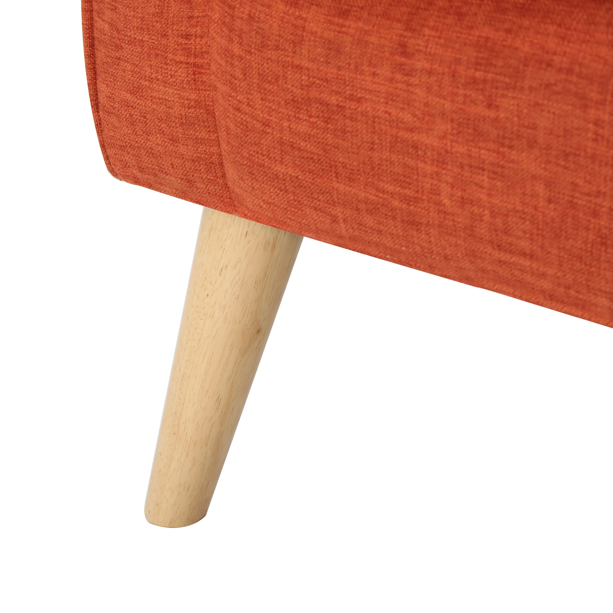 Mia Mid-Century Modern Button Tufted Fabric Upholstered Loveseat w/ Tapered Legs - furnishings
