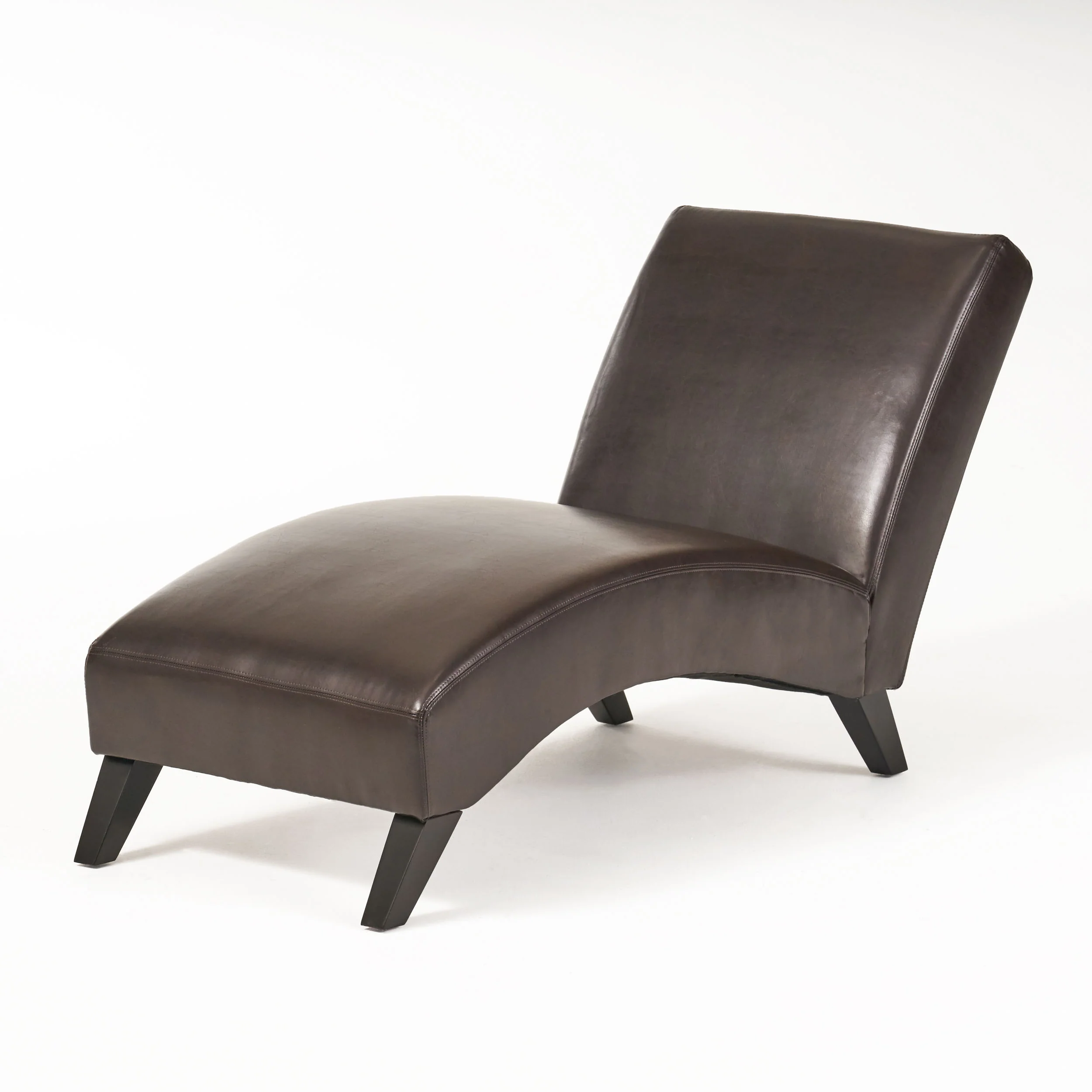 Cleveland Brown Leather Chaise Lounge Chair - furnishings