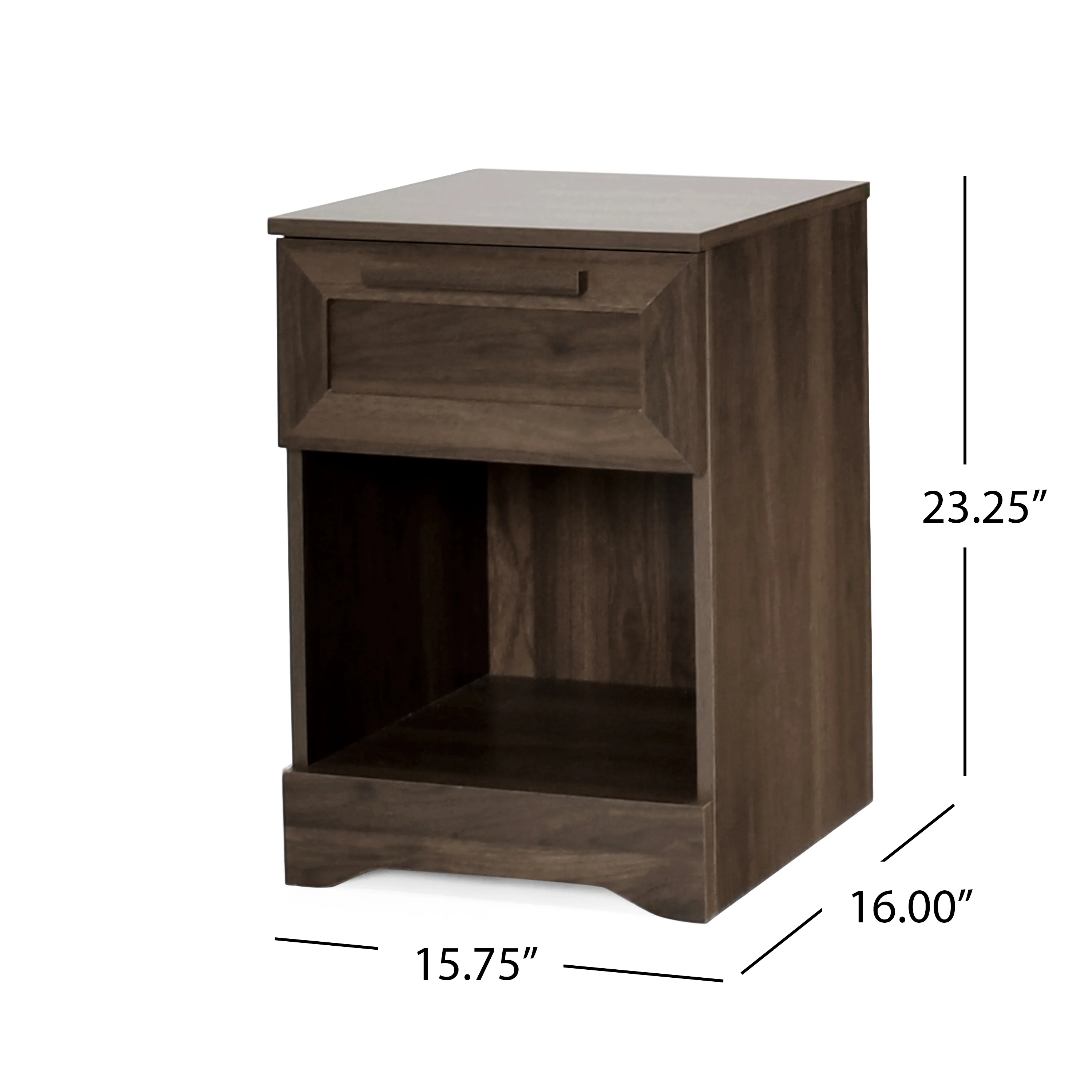 Broxon Rustic 1 Drawer Nightstand - furnishings