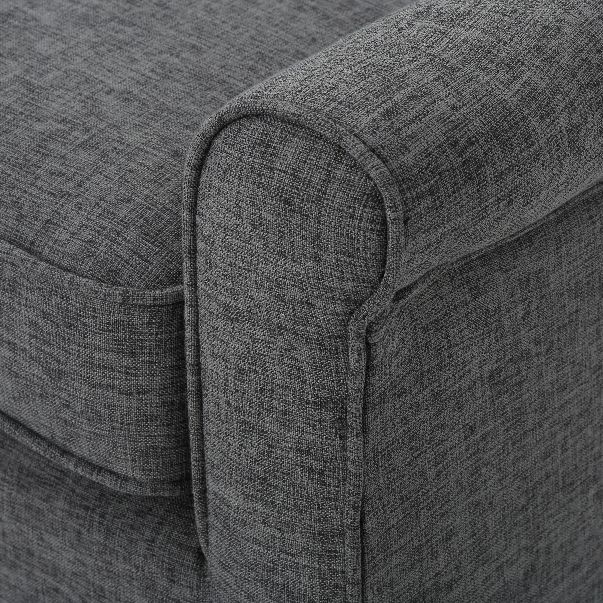 Mia Mid-Century Modern Button Tufted Fabric Upholstered Loveseat w/ Tapered Legs - furnishings