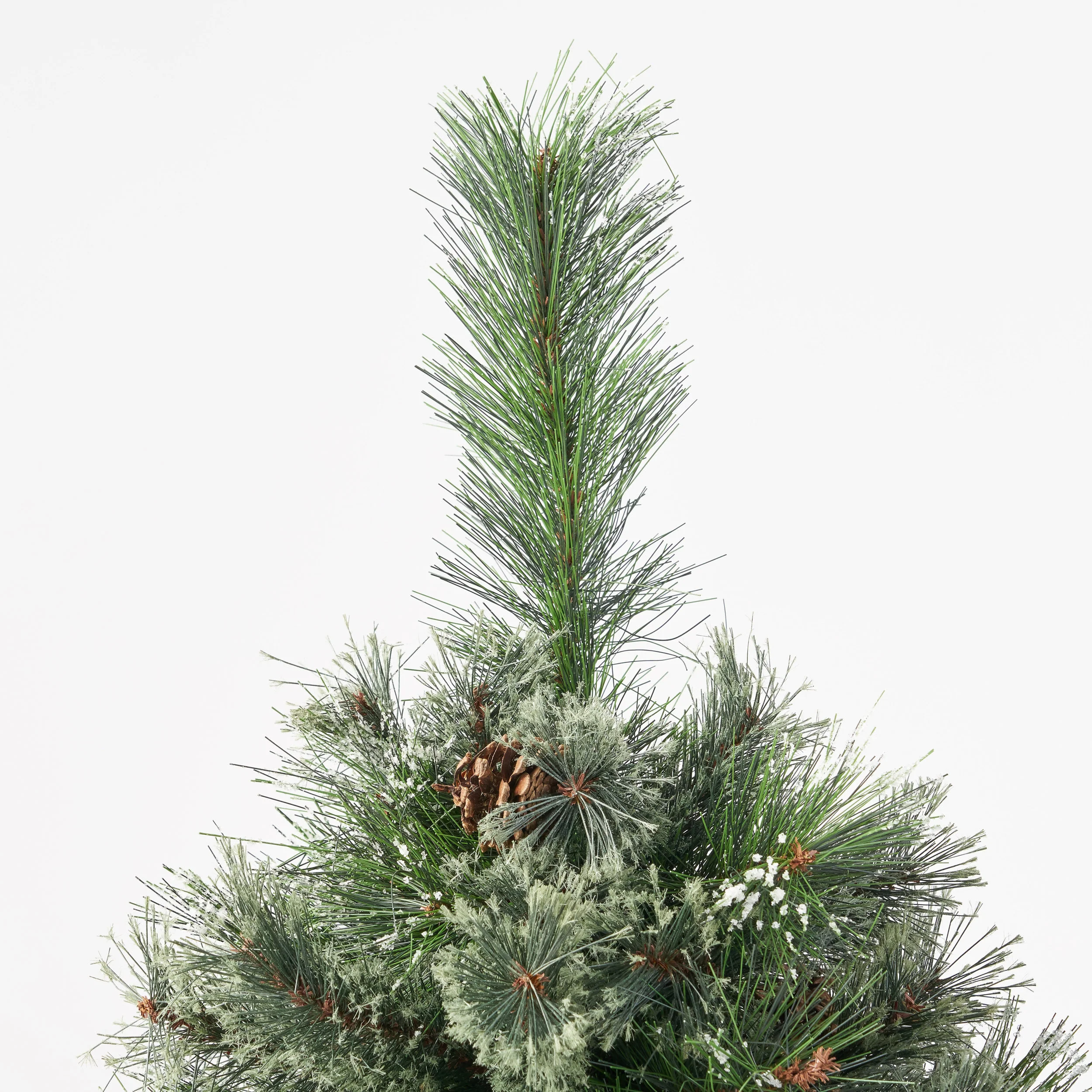 4.5-foot Cashmere Pine and Mixed Needles Hinged Artificial Christmas Tree with Snowy Branches and Pinecones - furnishings