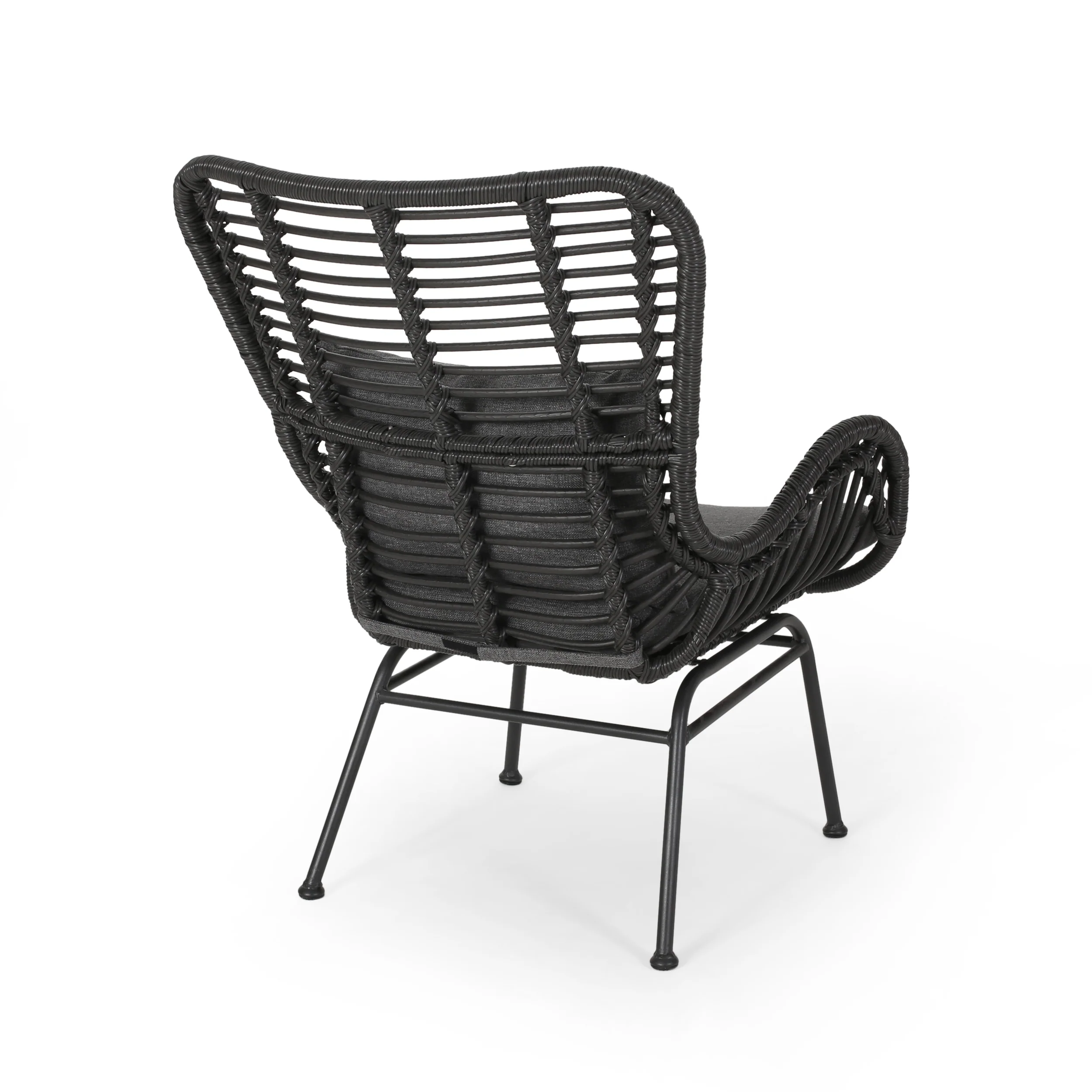 Izidro Indoor Boho Modern Wicker 4 Piece Club Chair and Ottoman Set - furnishings