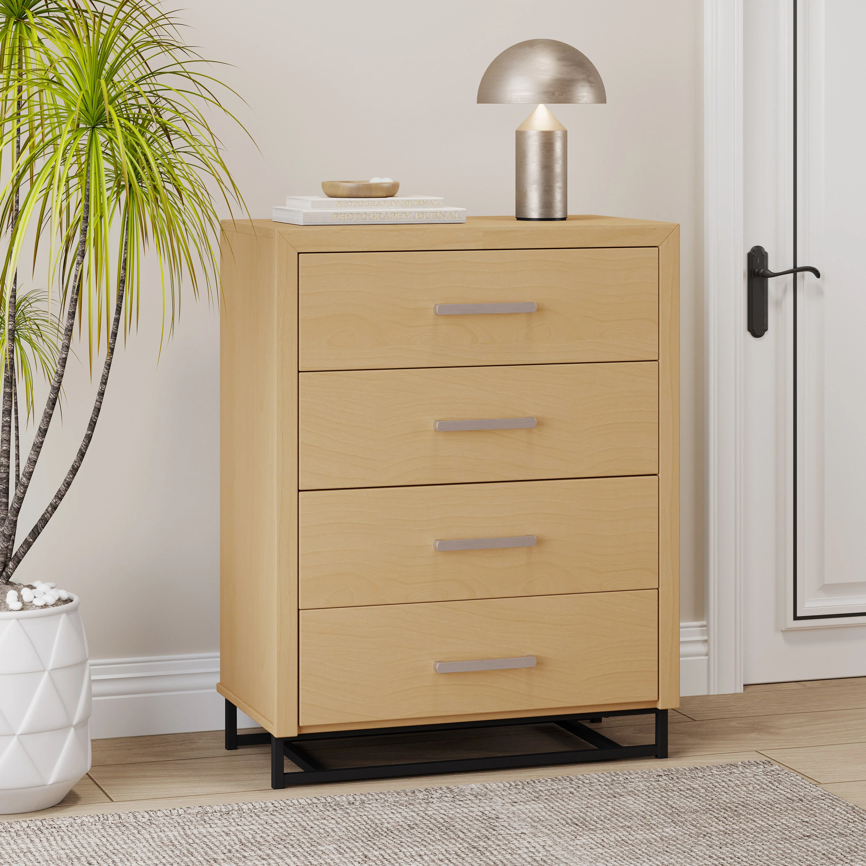 Borah Contemporary Faux Wood 4 Drawer Dresser - furnishings