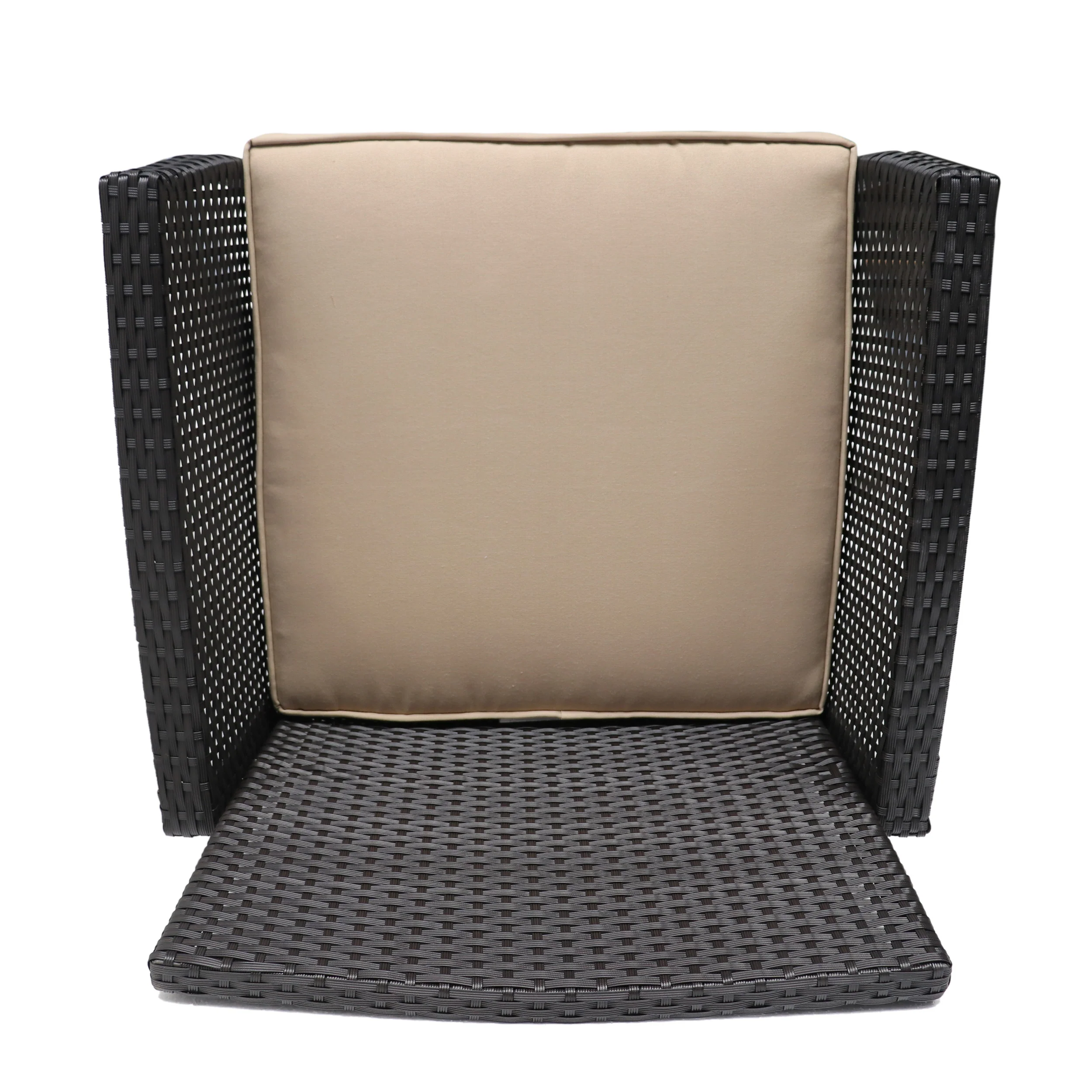 Mason Outdoor 4-Seater Wicker Chat Set with Fire Pit - furnishings