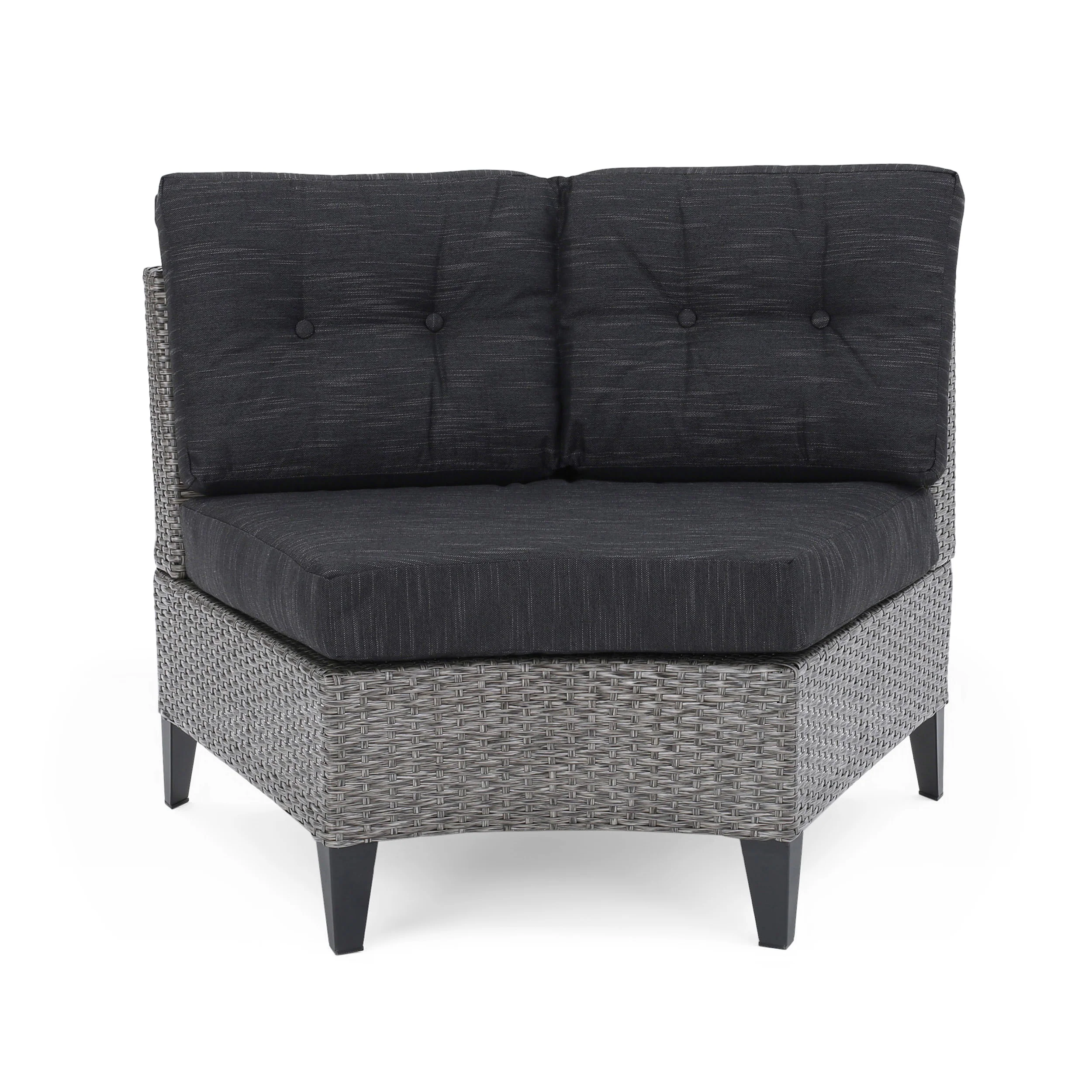 Breann Outdoor Round 8 Seater Wicker Sectional Set with Fire Pit and Tank Holder - furnishings