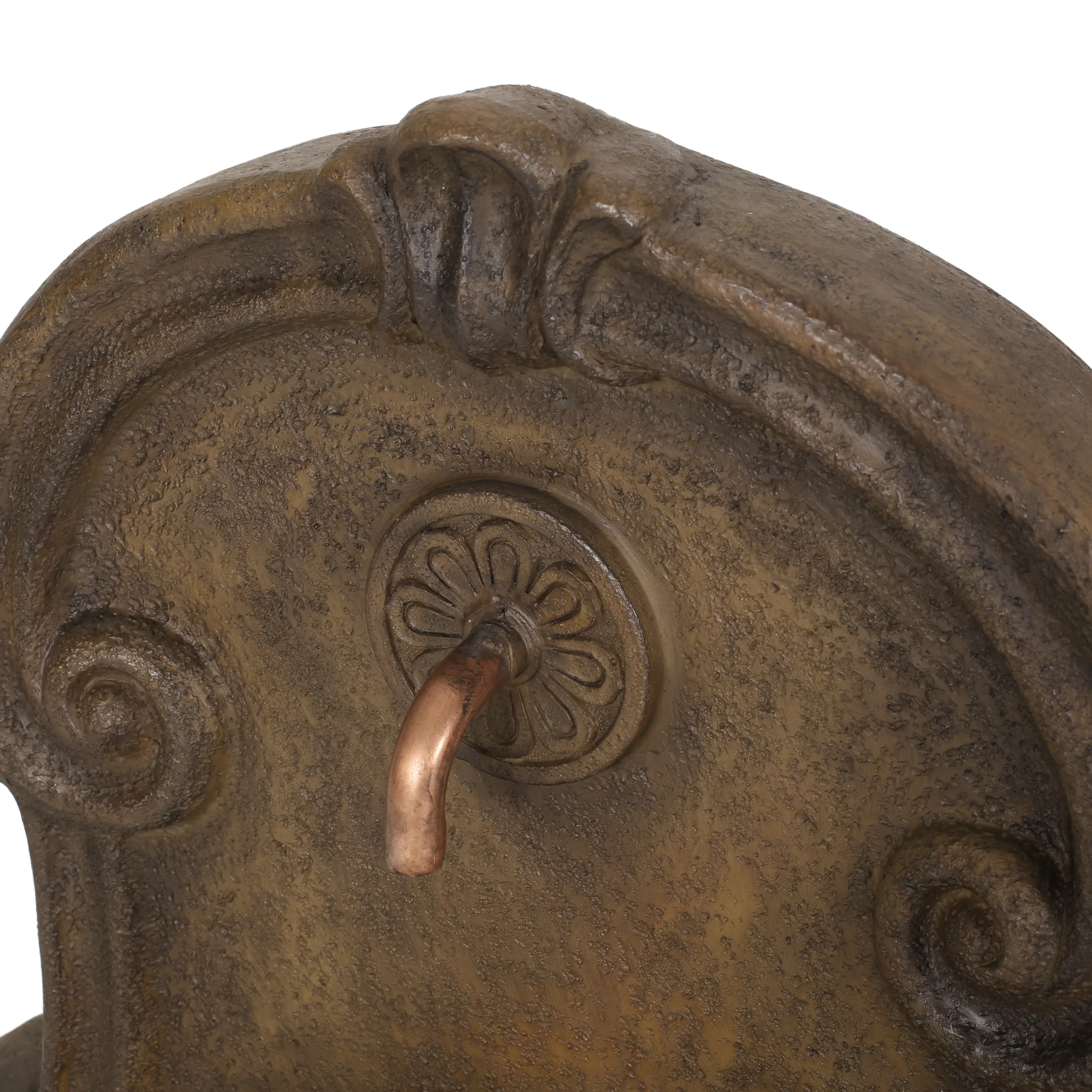Devore Outdoor 2-Tier Single Spout Fountain, Light Brown - furnishings