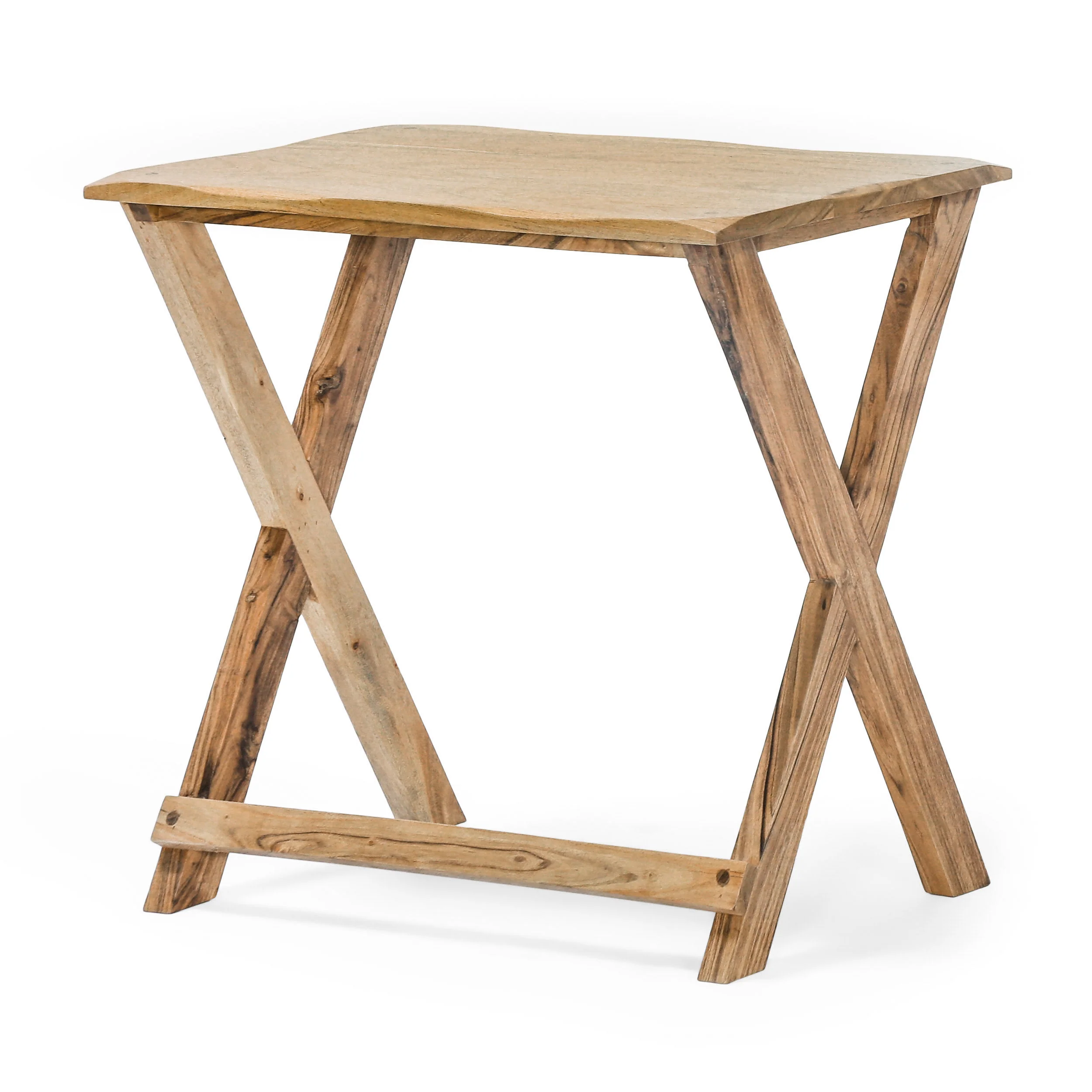 Henri Rustic Handcrafted Acacia Wood Nested Side Tables (Set of 3), Natural - furnishings