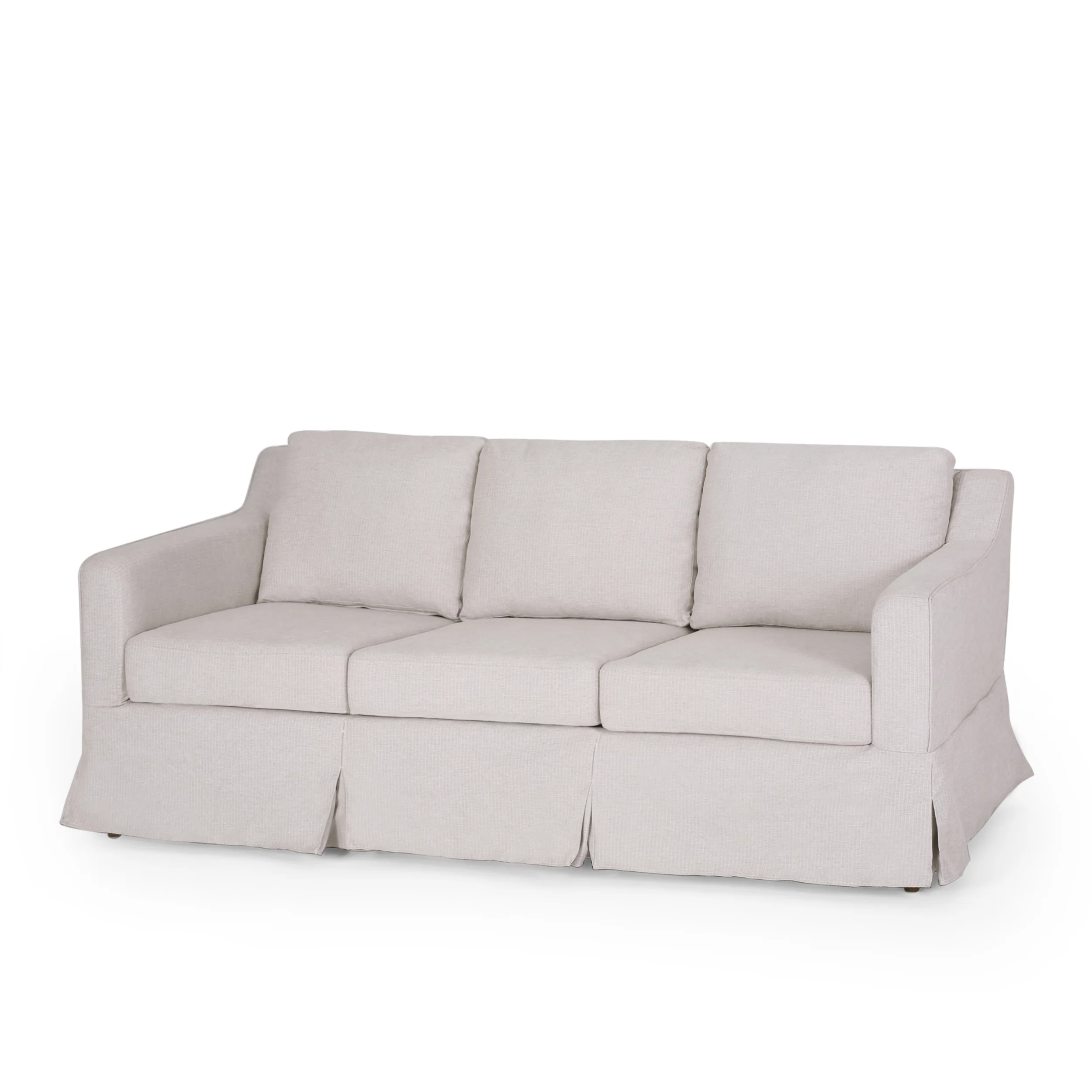 Bainville Contemporary Fabric 3 Seater Sofa with Skirt - furnishings
