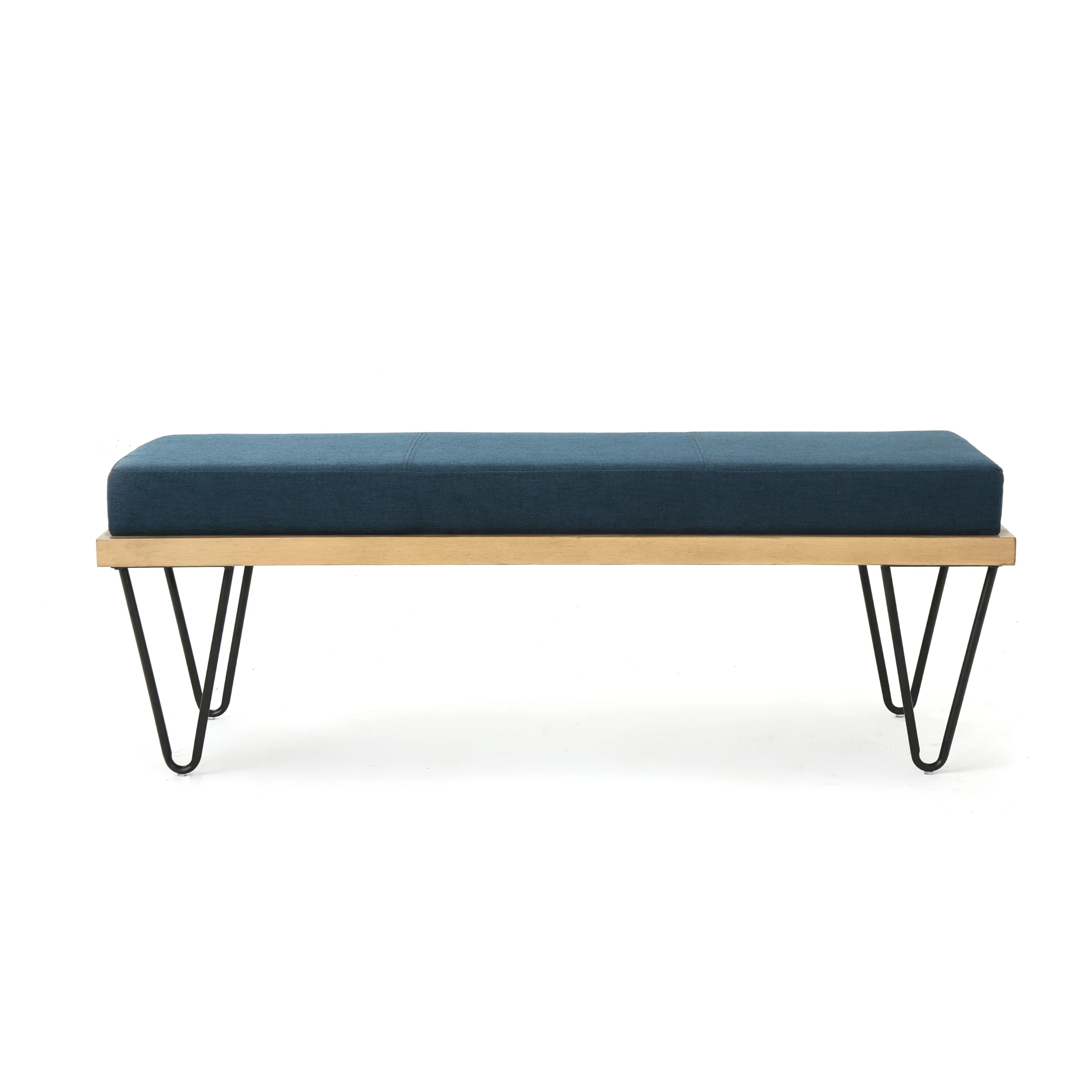 Elaina Industrial Modern Fabric Bench - furnishings