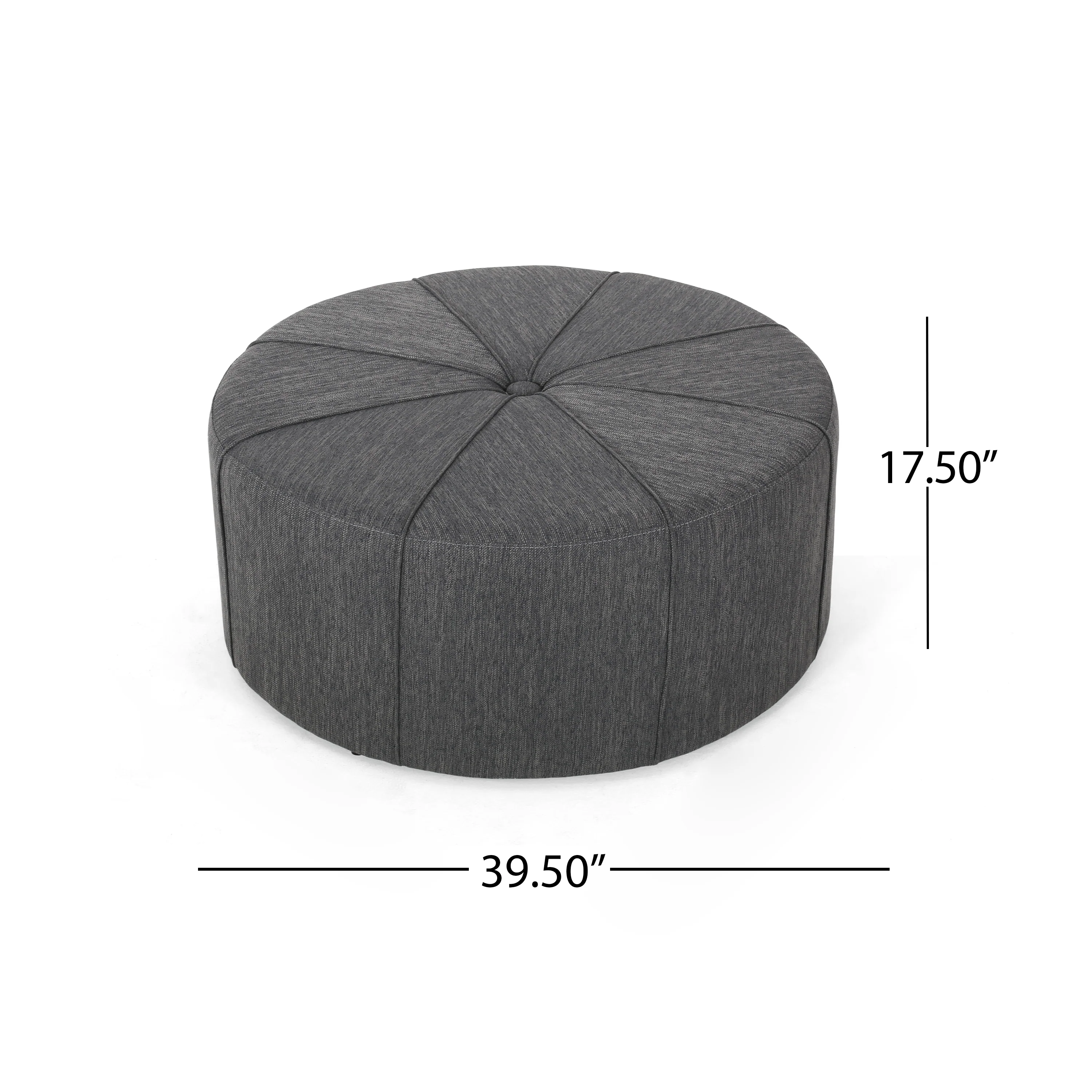 Gowen Fabric Upholstered Round Ottoman - furnishings