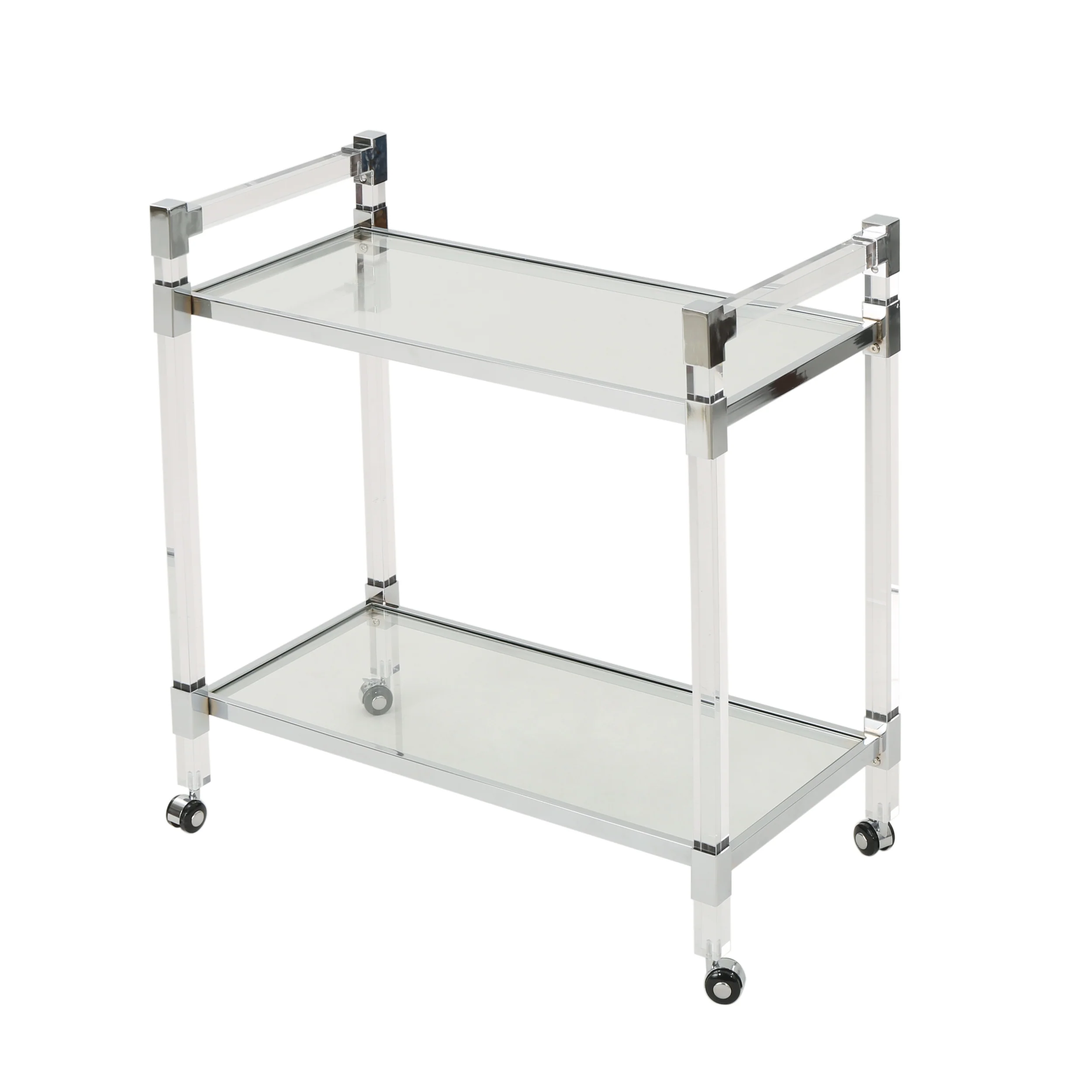 Hilary Modern Glass Bar Trolley - furnishings