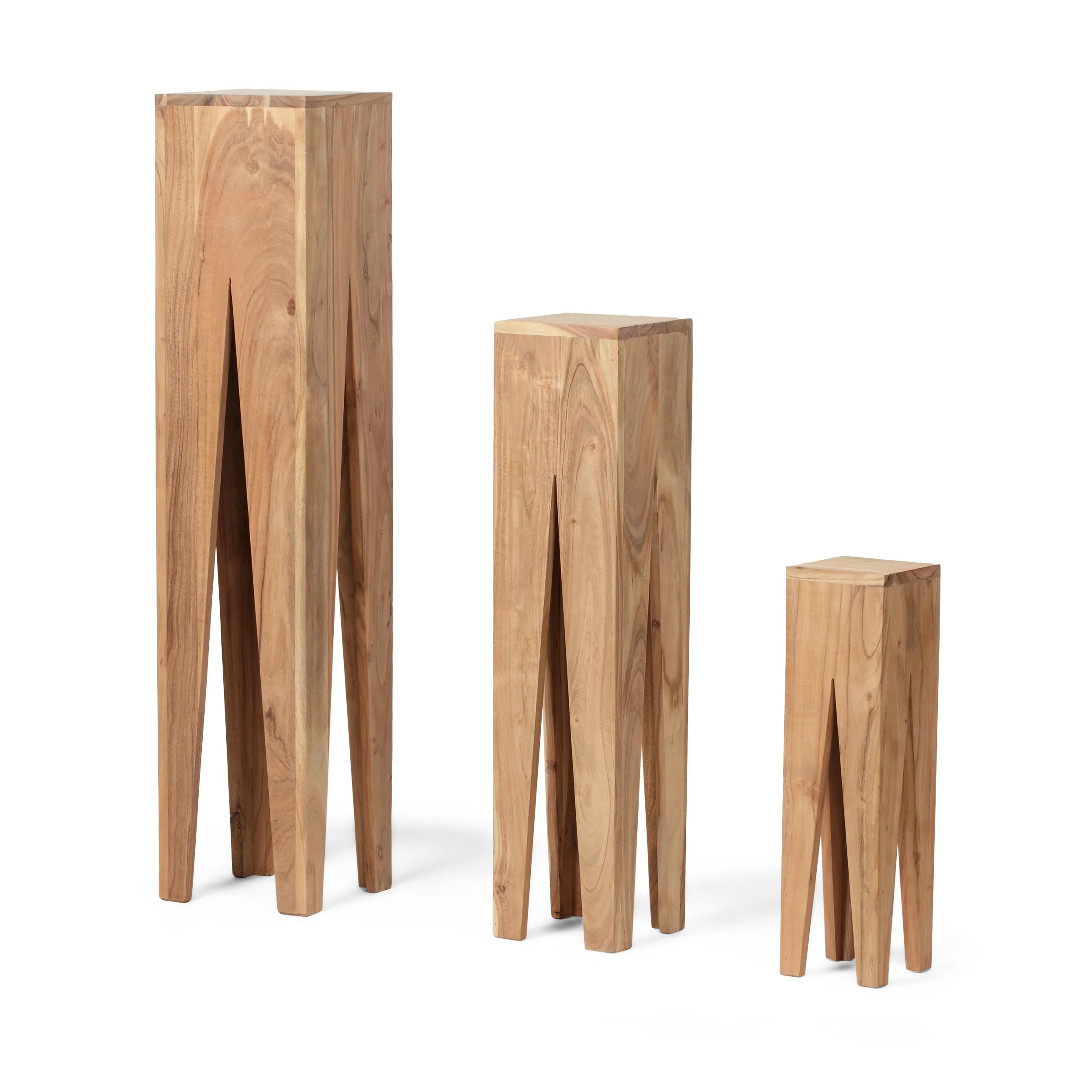 Hebron Handcrafted Rustic Acacia Wood Nesting Tables - furnishings