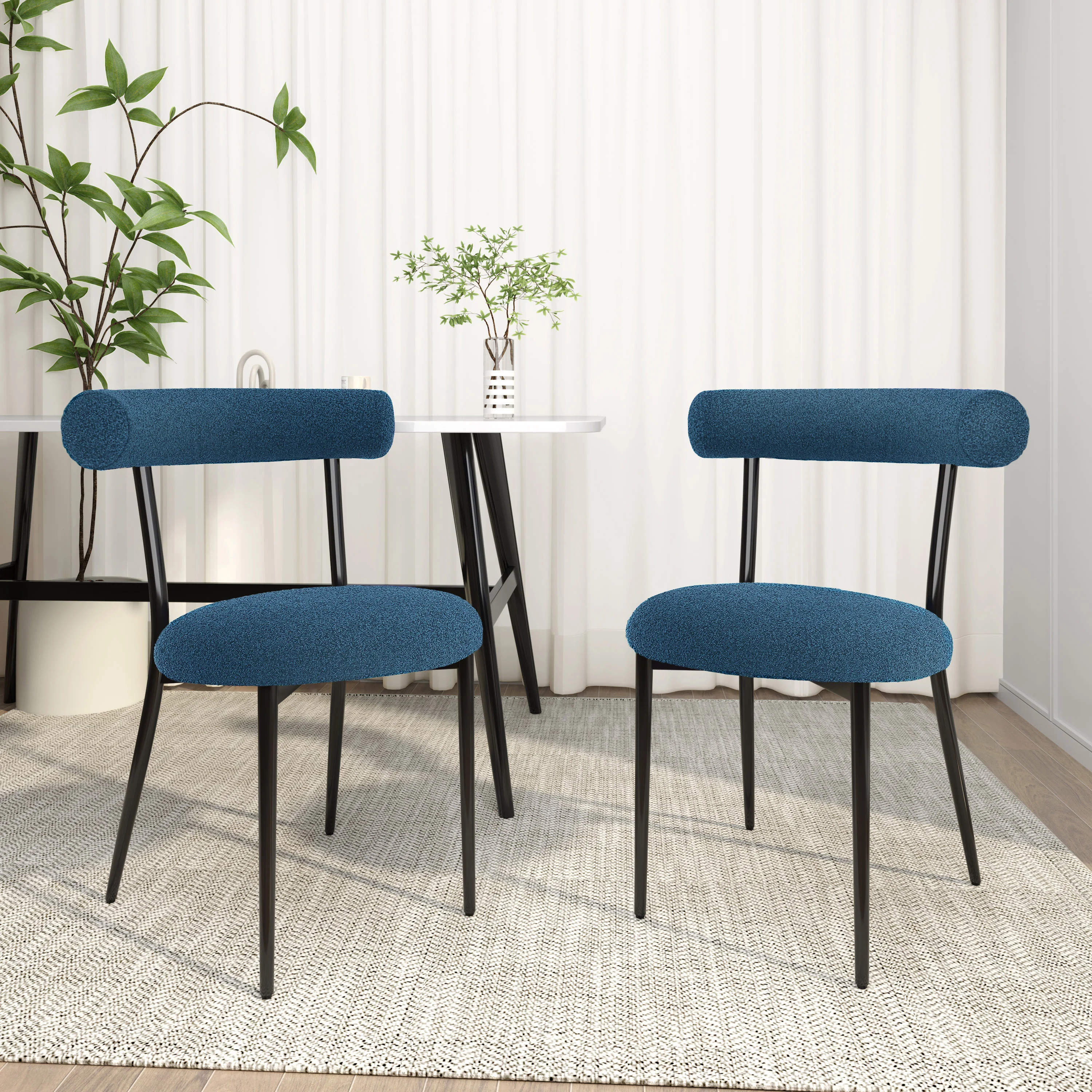 Daimona Fabric Upholstered Dining Chairs, Set of 2 - furnishings