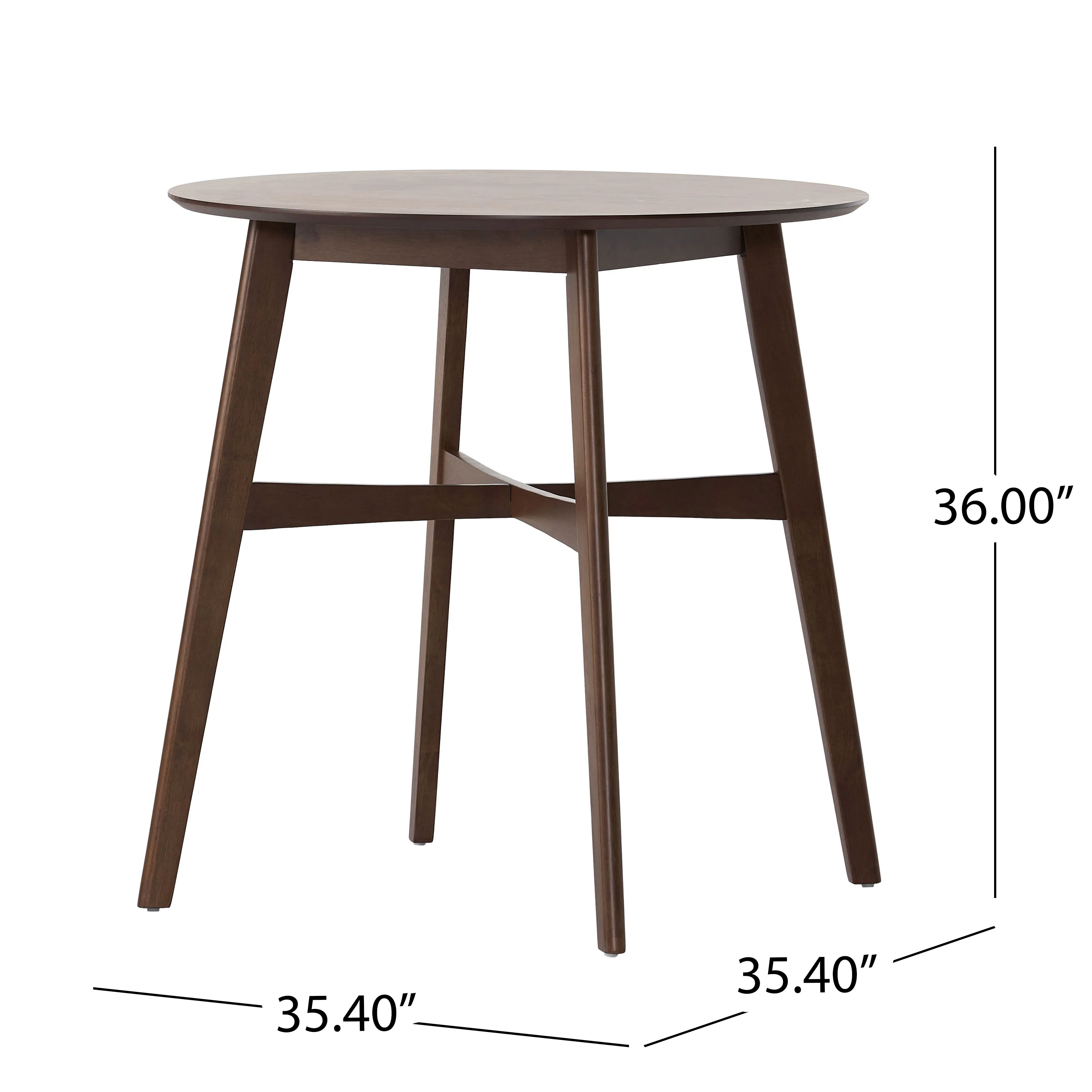 Helen Mid-Century Round Counter Height Dining Table with X-Stretcher - furnishings