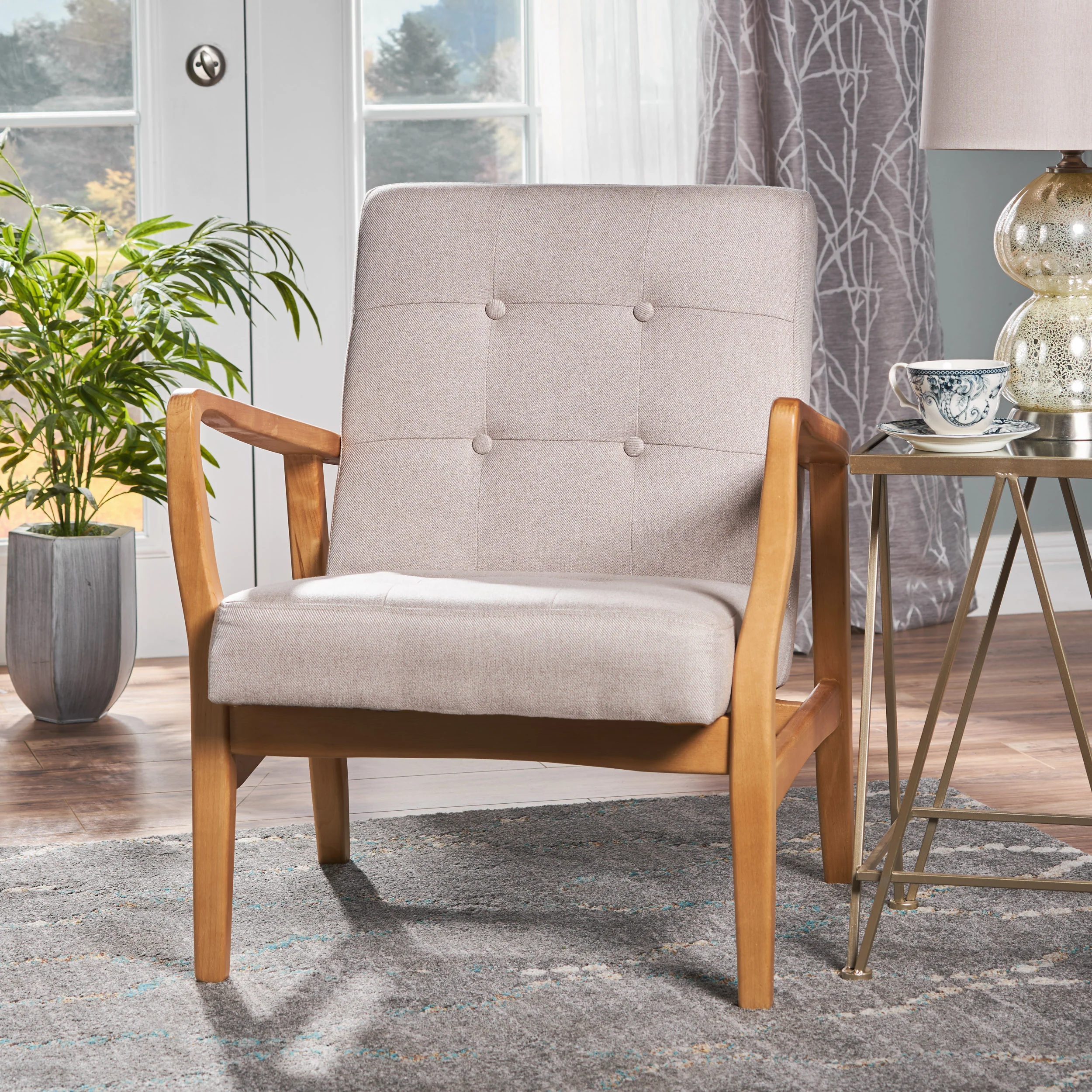 Gunther French-Style Contemporary Fabric Club Chair - furnishings